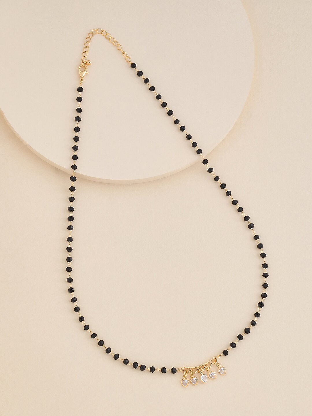 

Kushal's Fashion Jewellery Gold-Plated CZ Stone-Studded & Beaded Mangalsutra