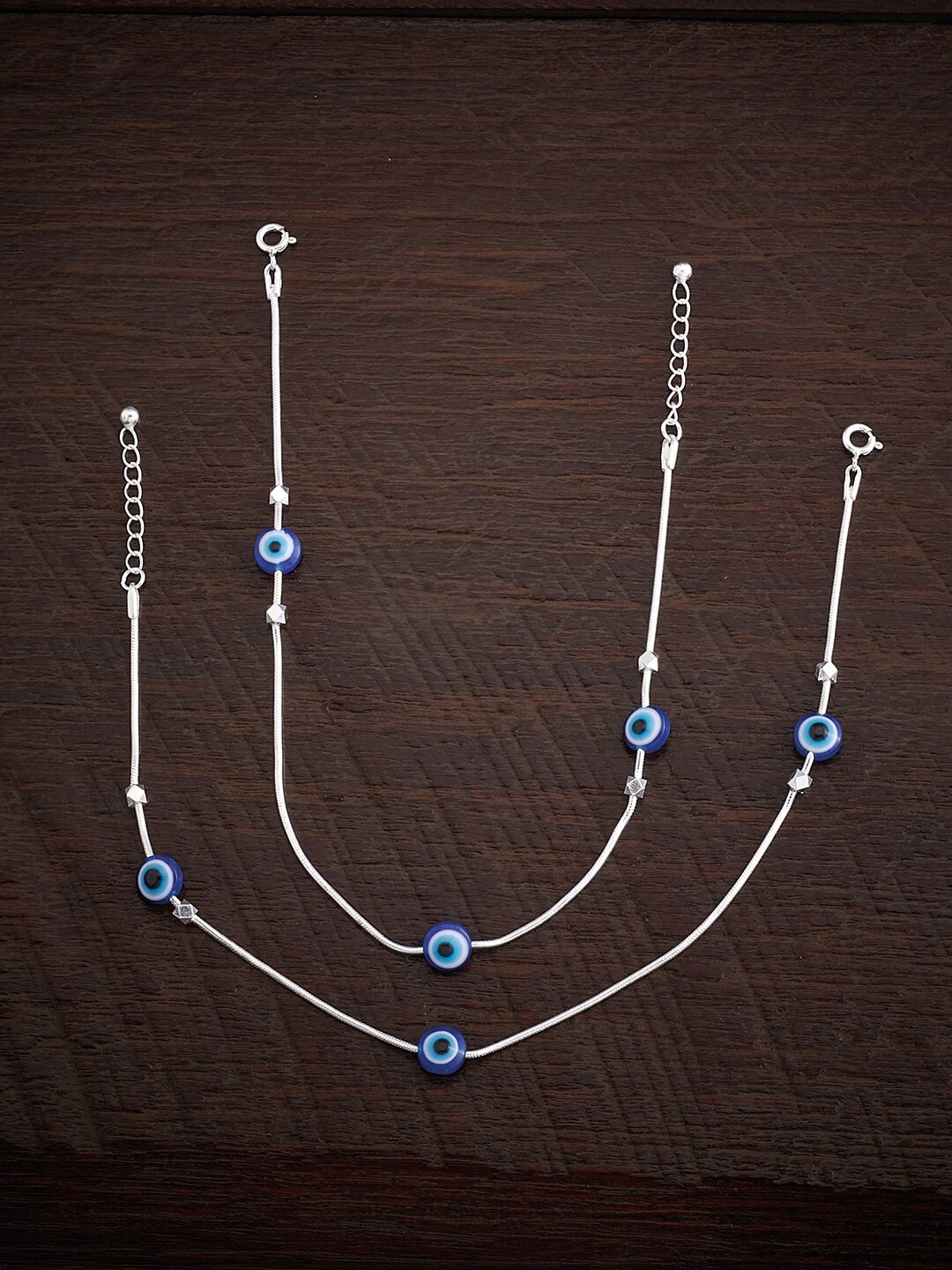 

Kushal's Fashion Jewellery 92.5 Sterling Silver Toned Amulet Anklet