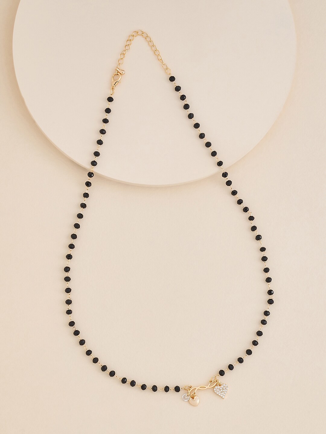 

Kushal's Fashion Jewellery Gold-Plated CZ-Studded & Beaded Mangalsutra