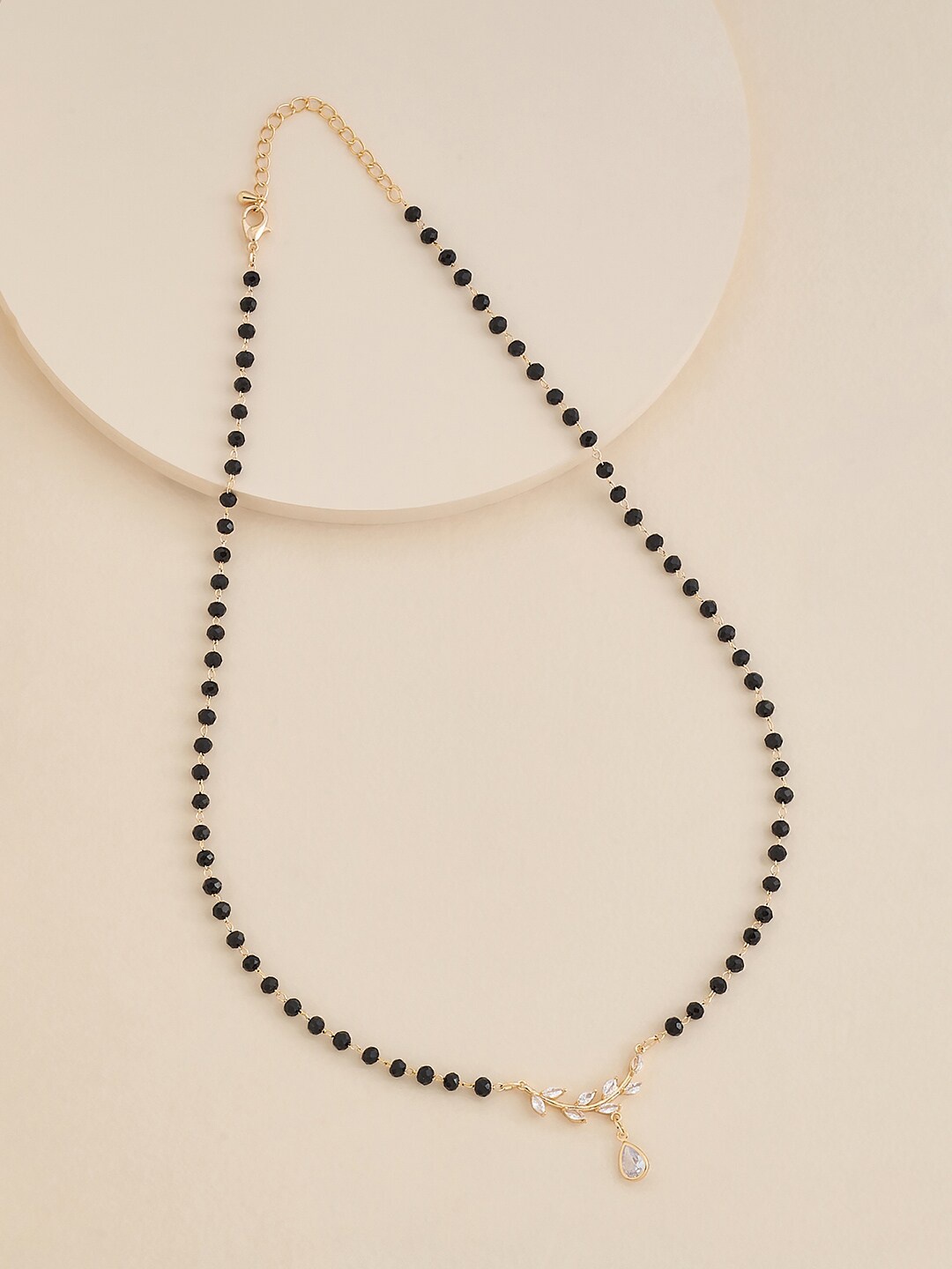 

Kushal's Fashion Jewellery Gold-Plated CZ Stone-Studded & Beaded Mangalsutra