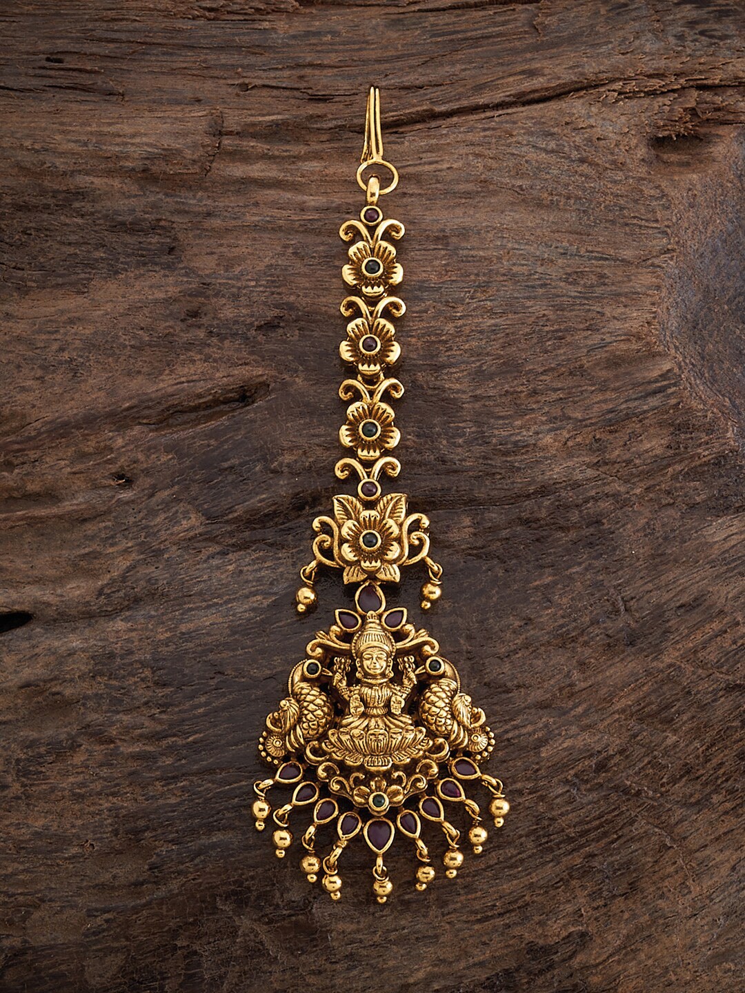 

Kushal's Fashion Jewellery Gold-Plated Stone-Studded & Beaded Maangtikka