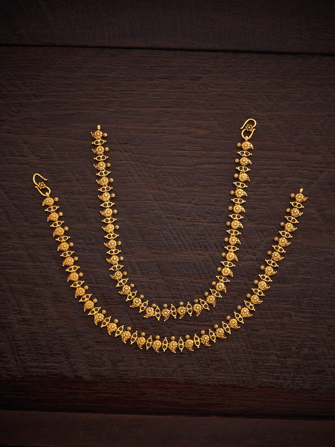 

Kushal's Fashion Jewellery Gold-Plated Stone-Studded Anklet