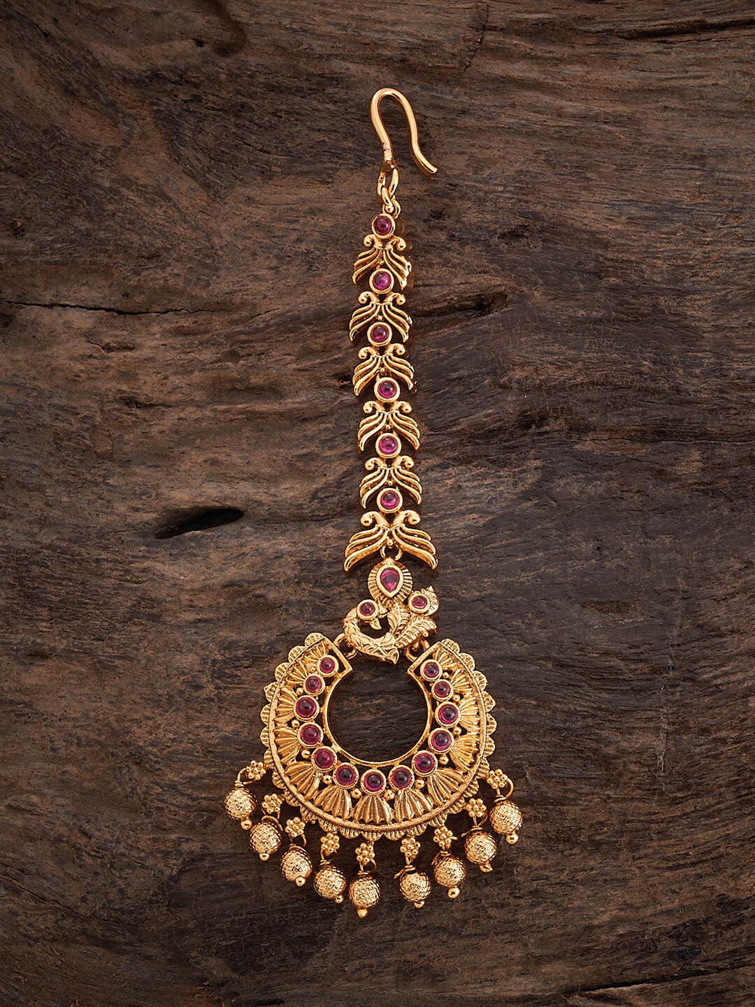 

Kushal's Fashion Jewellery Stone-Studded Maangtika, Gold