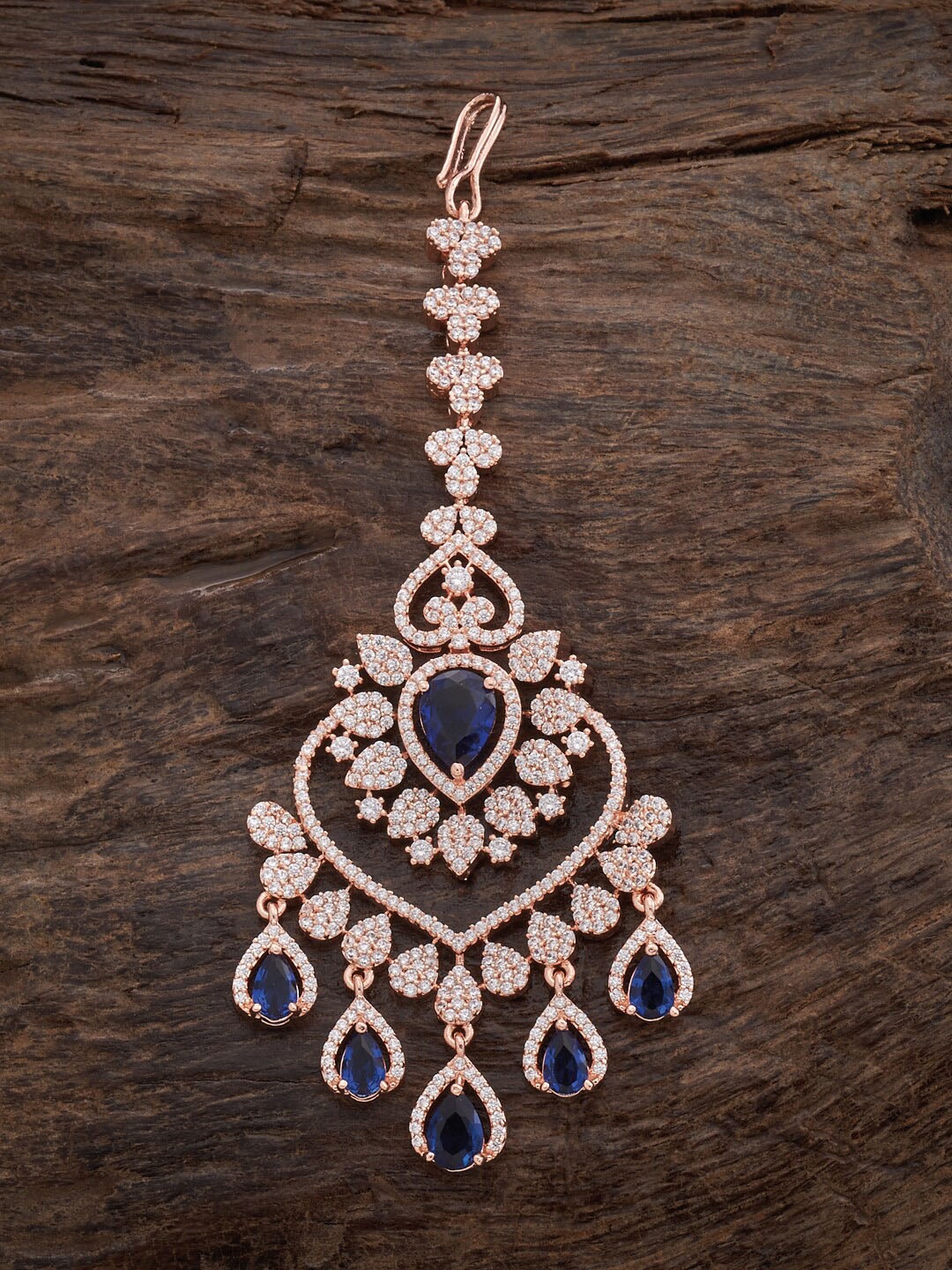

Kushal's Fashion Jewellery CZ-Studded Maang Tikka, Gold