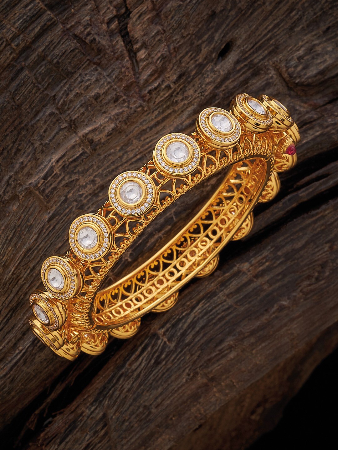 

Kushal's Fashion Jewellery Gold-Plated Kundan-Studded Bangles