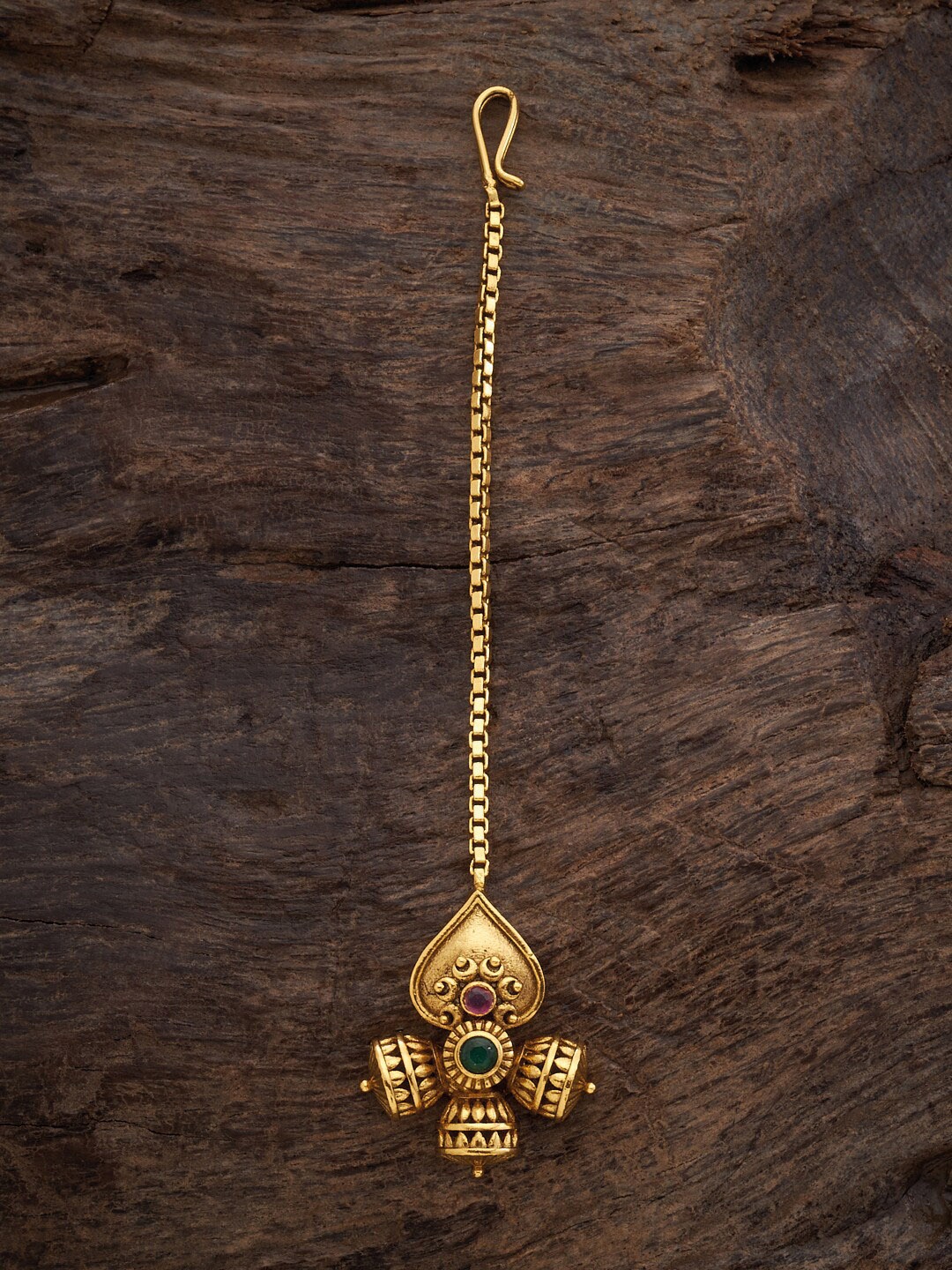 

Kushal's Fashion Jewellery Stone-Studded Maangtika, Gold