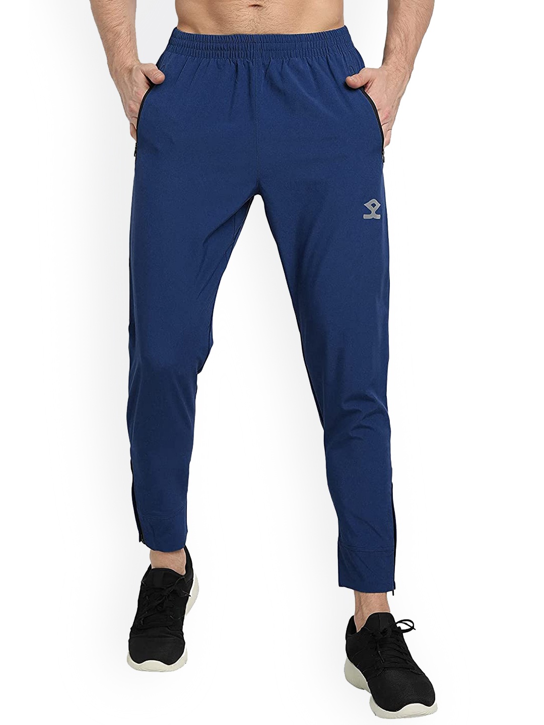 

Shrey Men Tapered Leg Fit Sports Track Pants, Navy blue