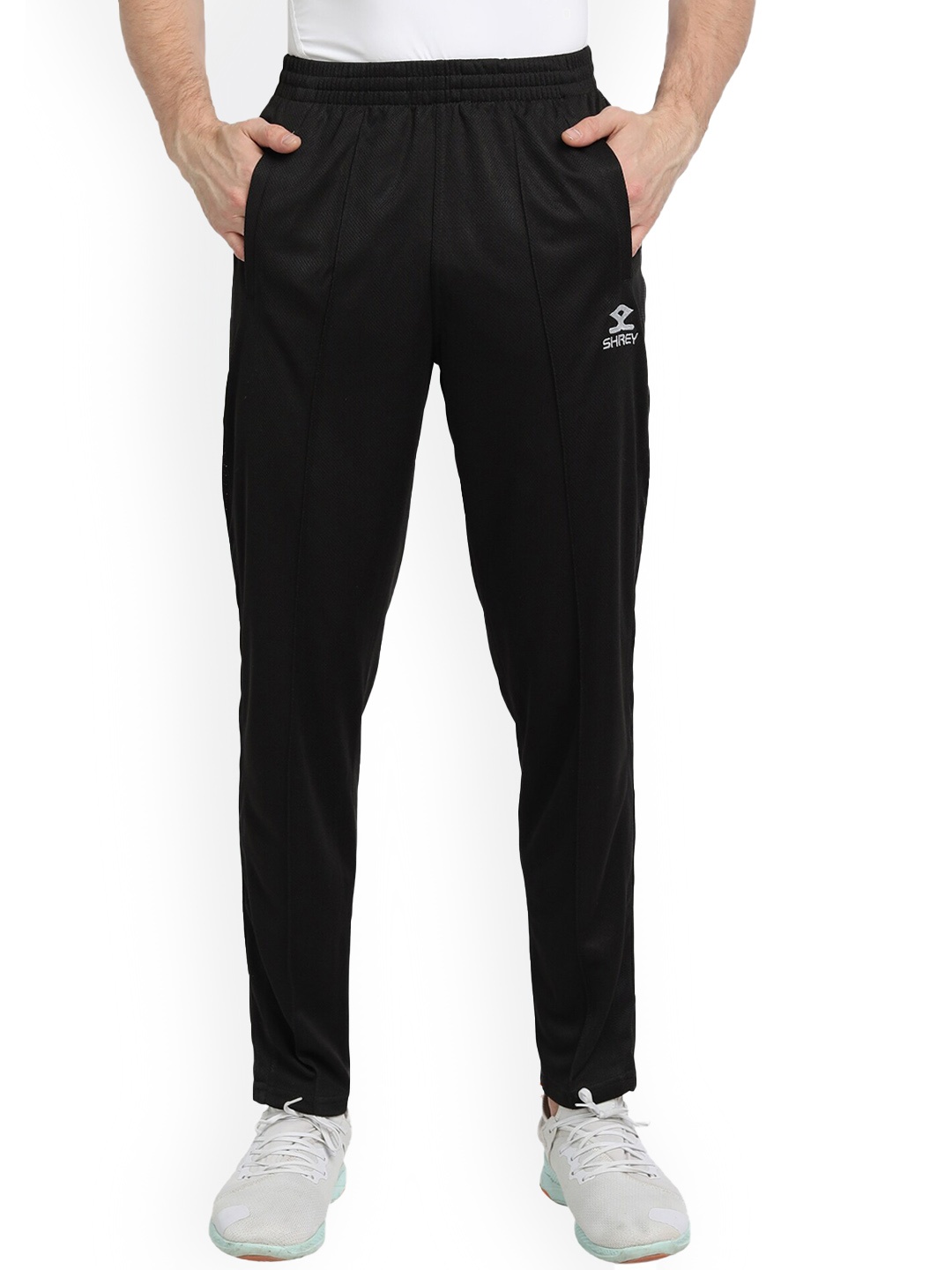 

Shrey Men Mid-Rise Track Pants, Black