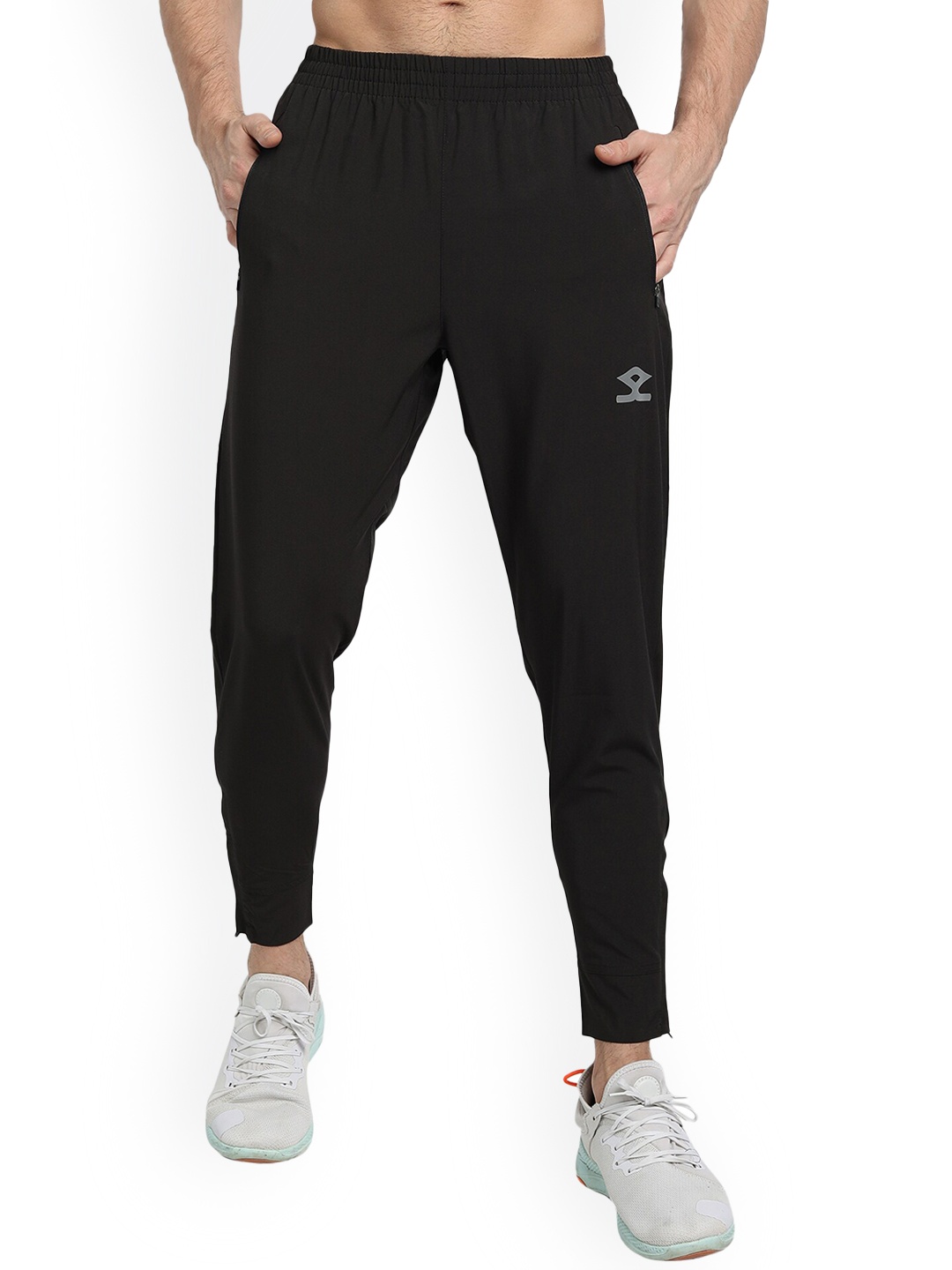 

Shrey Men Tapered Fit Sports Track Pants, Black
