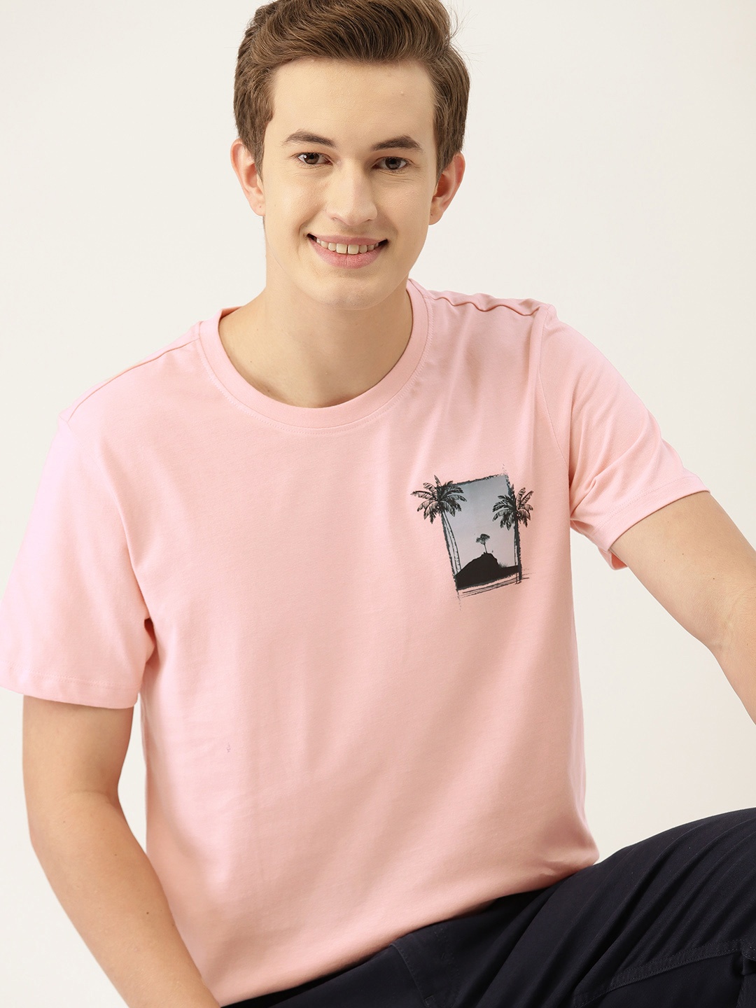 

Mast & Harbour Printed Detail Pure Cotton T-shirt, Pink