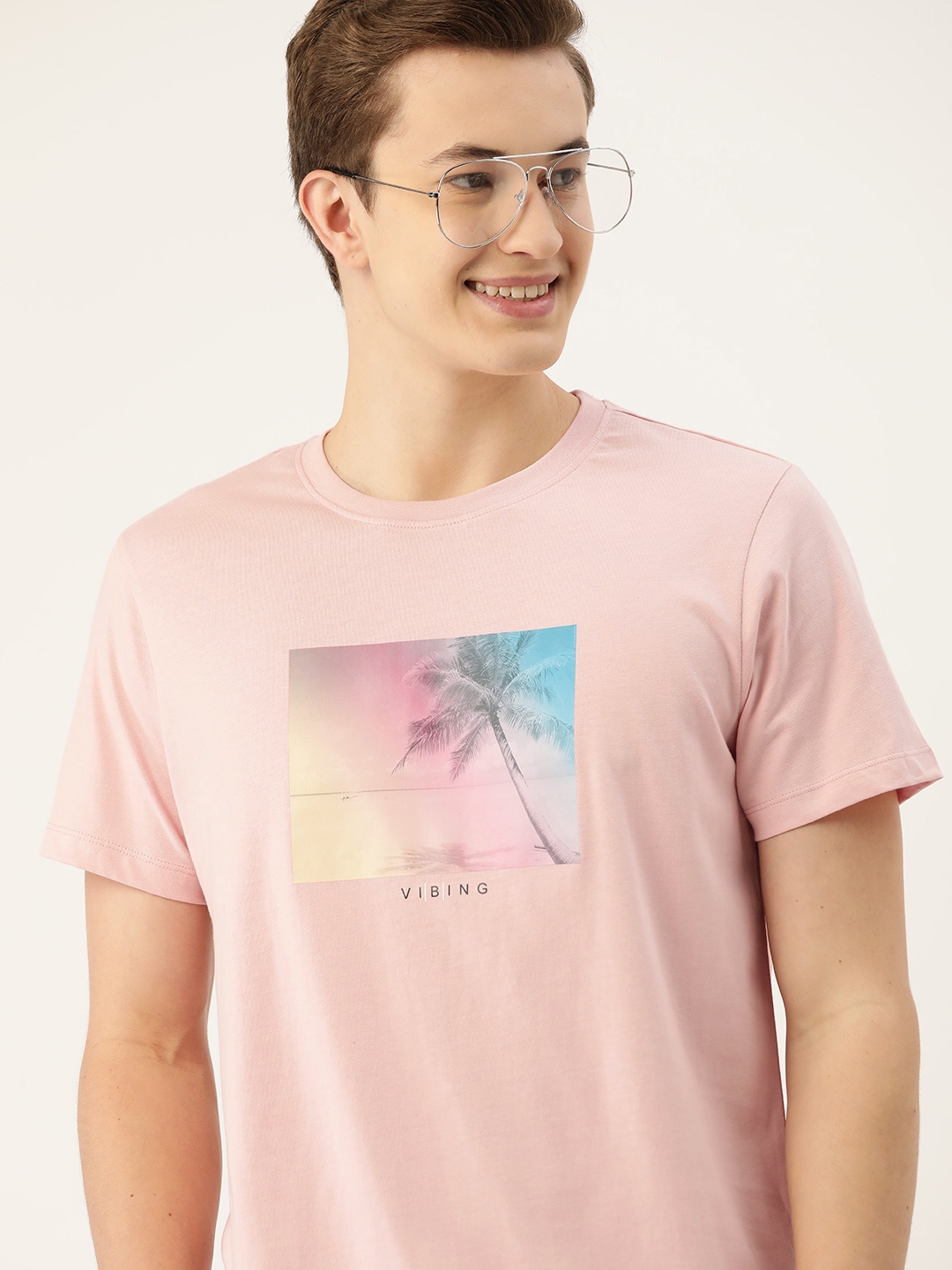 

Mast & Harbour Printed Pure Cotton T-shirt, Pink