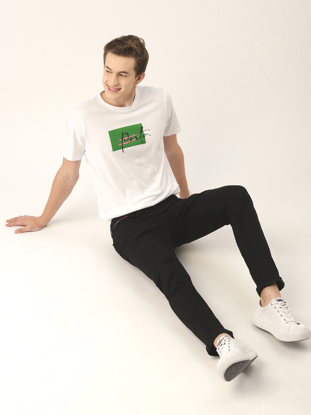 

Mast & Harbour Typography Print Pure Cotton T-shirt, White