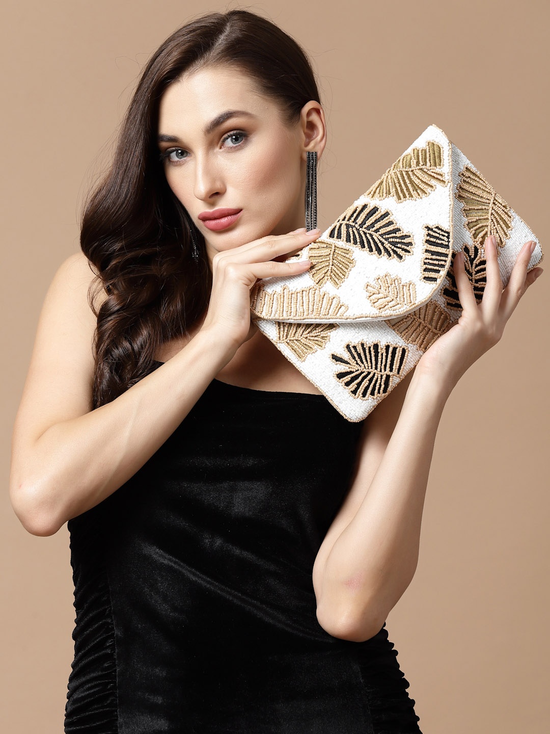 

Anekaant Floral Embellished Sling Bag, Off white