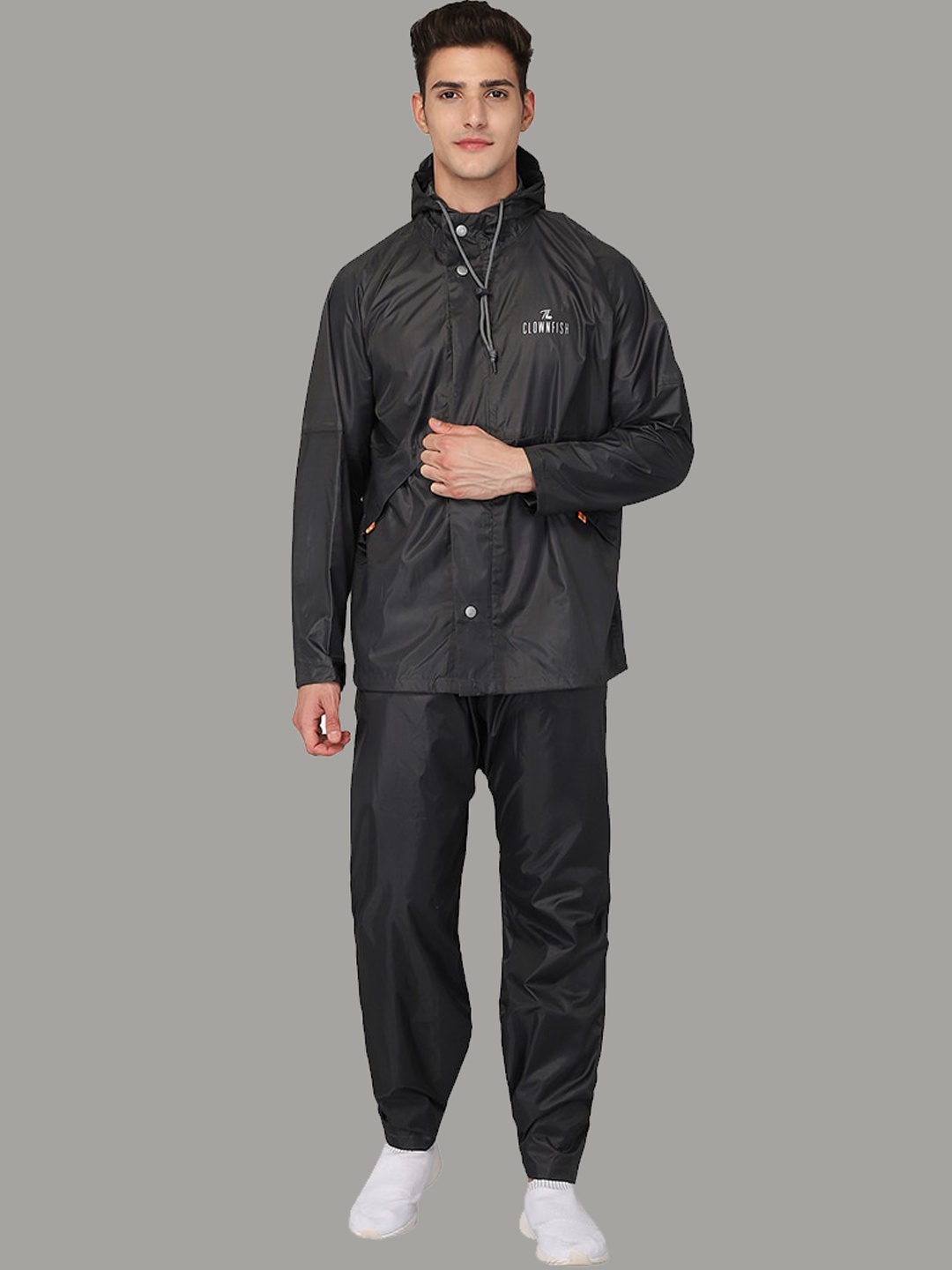 

THE CLOWNFISH Men Reflective Leakproof Rain Suit, Grey