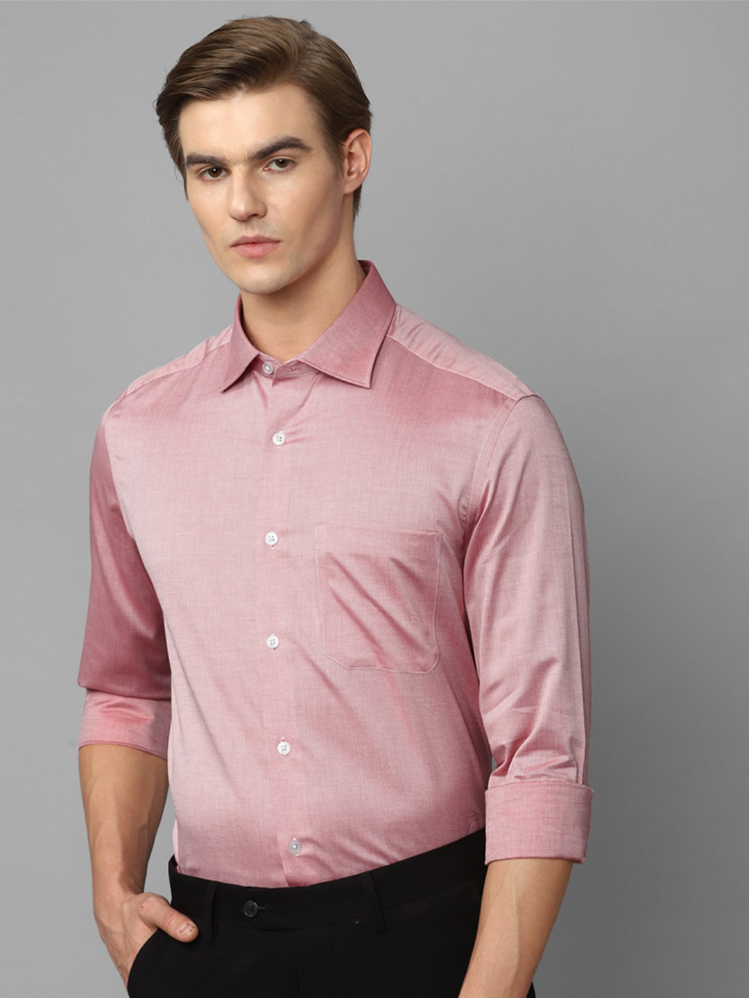 

Louis Philippe Gods & Kings Spread Collar Slim Fit Giza Cotton Formal Shirt, Pink