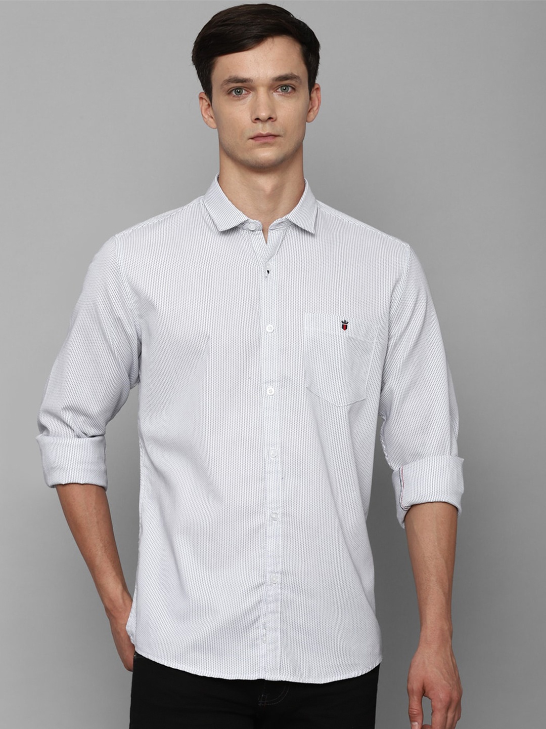 

Louis Philippe Jeans Slim Fit Micro Ditsy Printed Casual Shirt, White