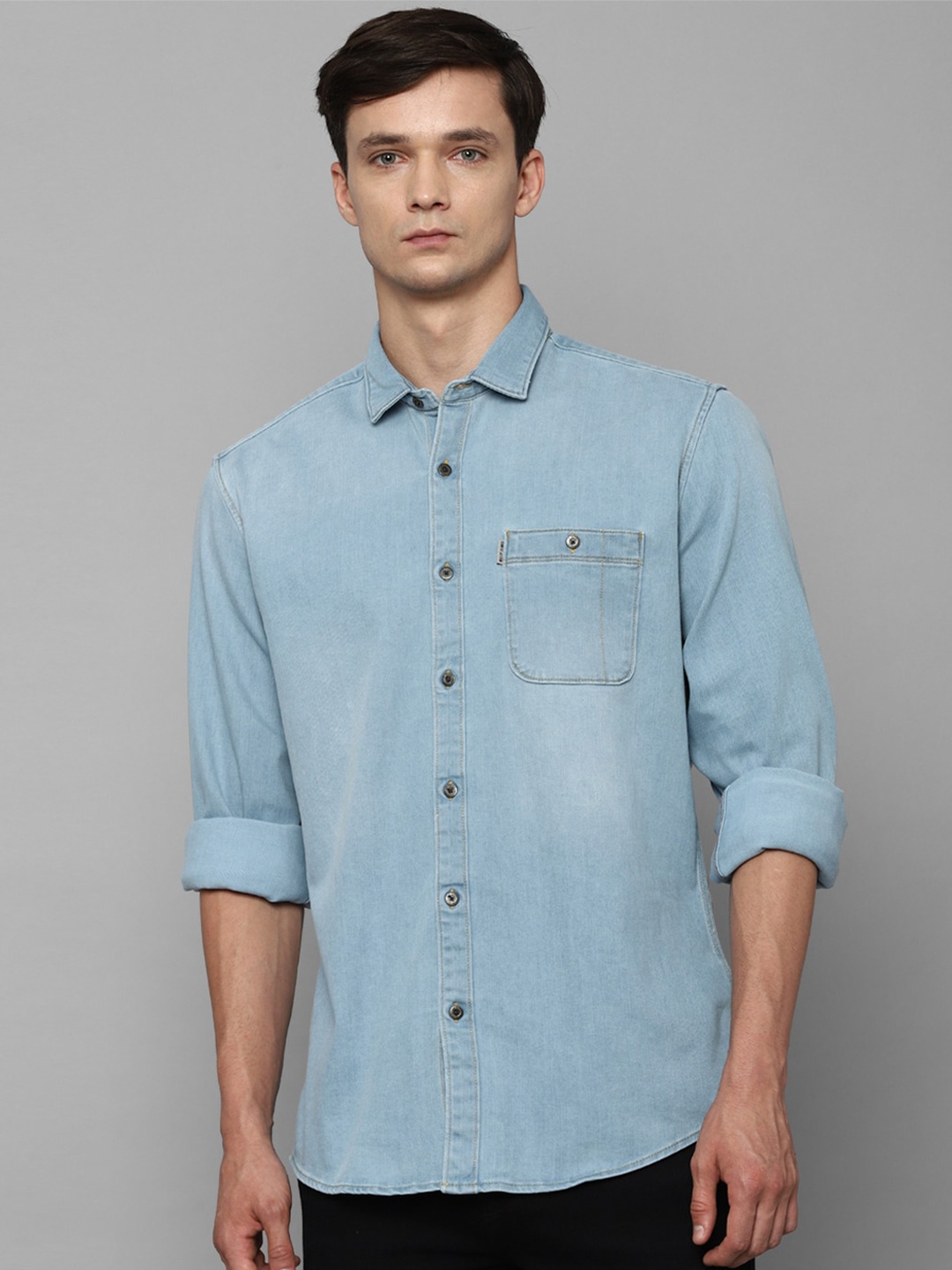 

Louis Philippe Jeans Slim Fit Faded Pure Cotton Casual Shirt, Blue