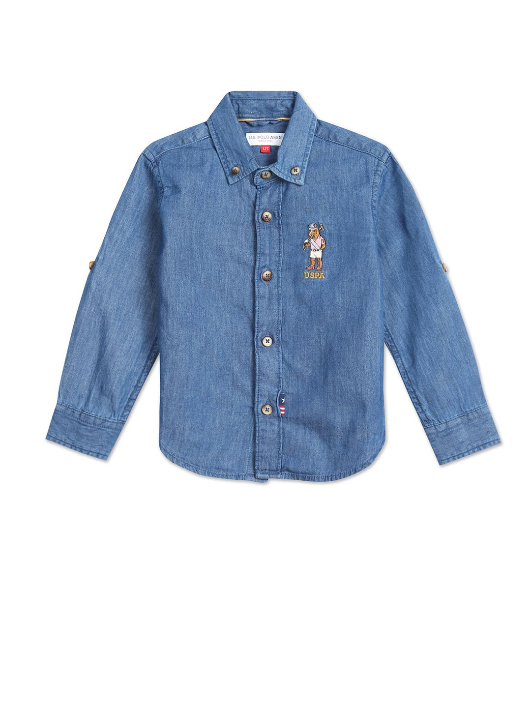 

U.S. Polo Assn. Kids Boys Button-Down Collar Pure Cotton Casual Shirt, Blue