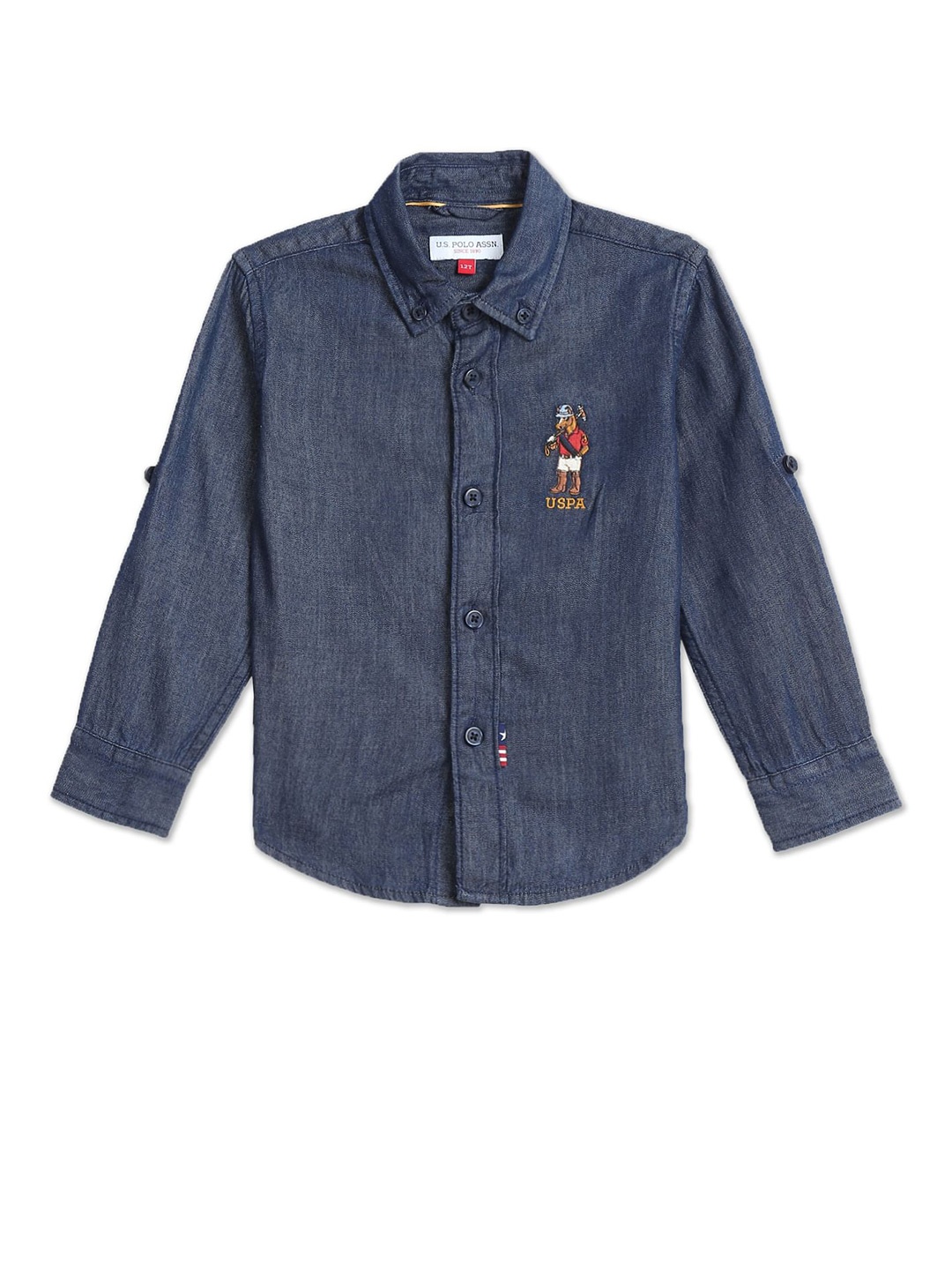 

U.S. Polo Assn. Kids Boys Button-Down Collar Pure Cotton Casual Shirt, Blue