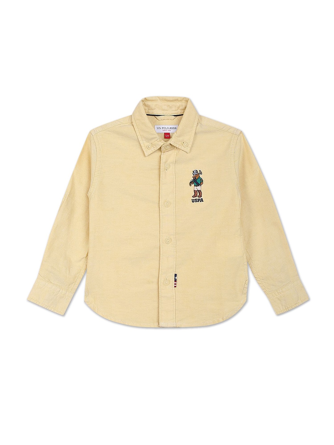 

U.S. Polo Assn. Kids Boys Button-Down Collar Pure Cotton Casual Shirt, Yellow