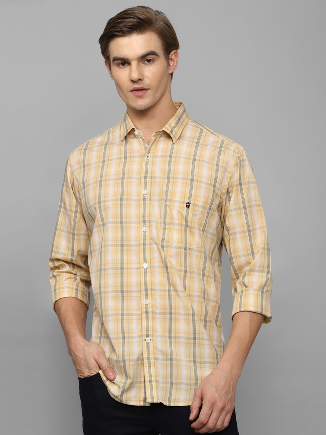 

Louis Philippe Sport Slim Fit Checked Pure Cotton Casual Shirt, Yellow