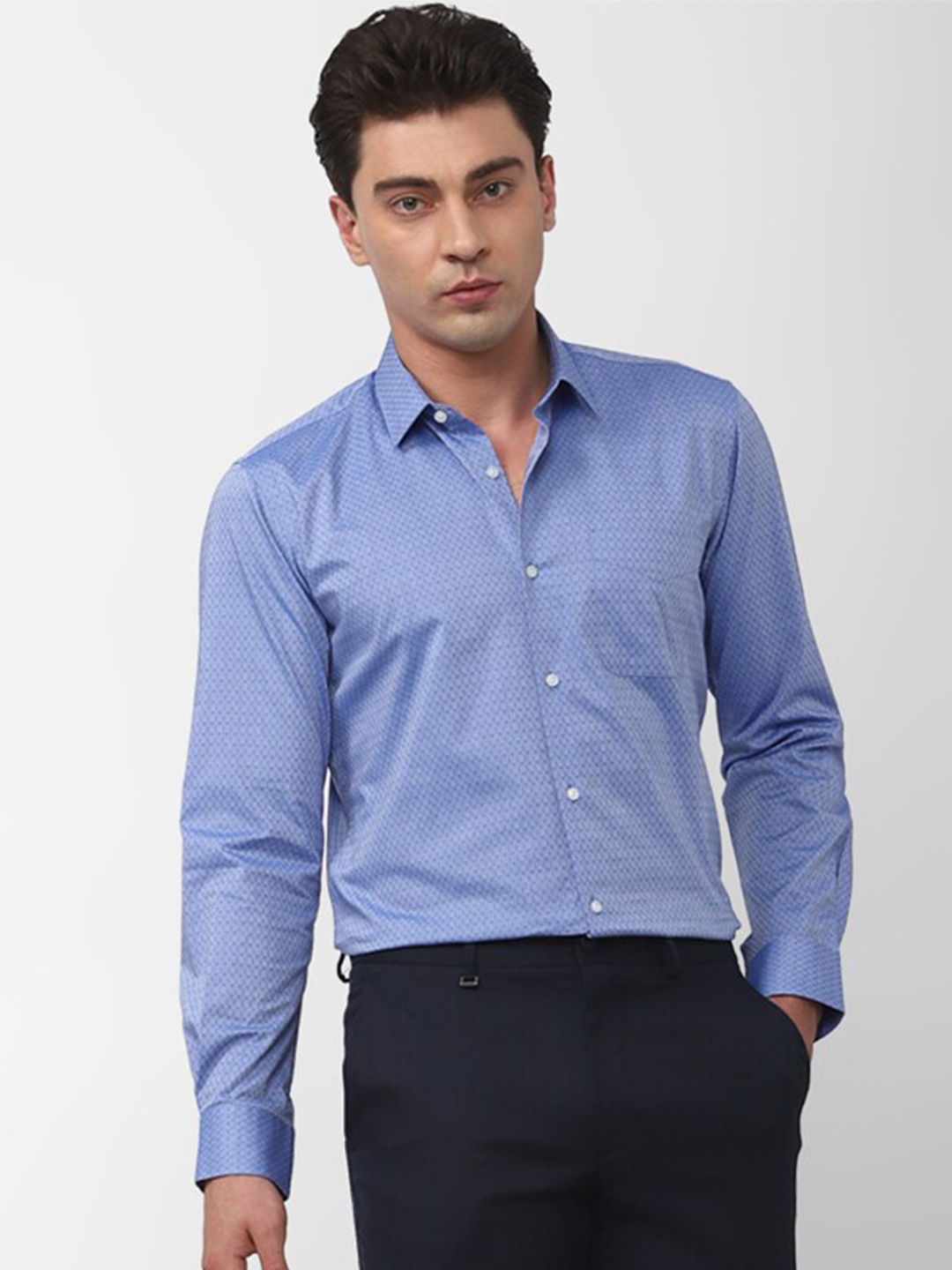 

Peter England Pure Cotton Formal Shirt, Blue