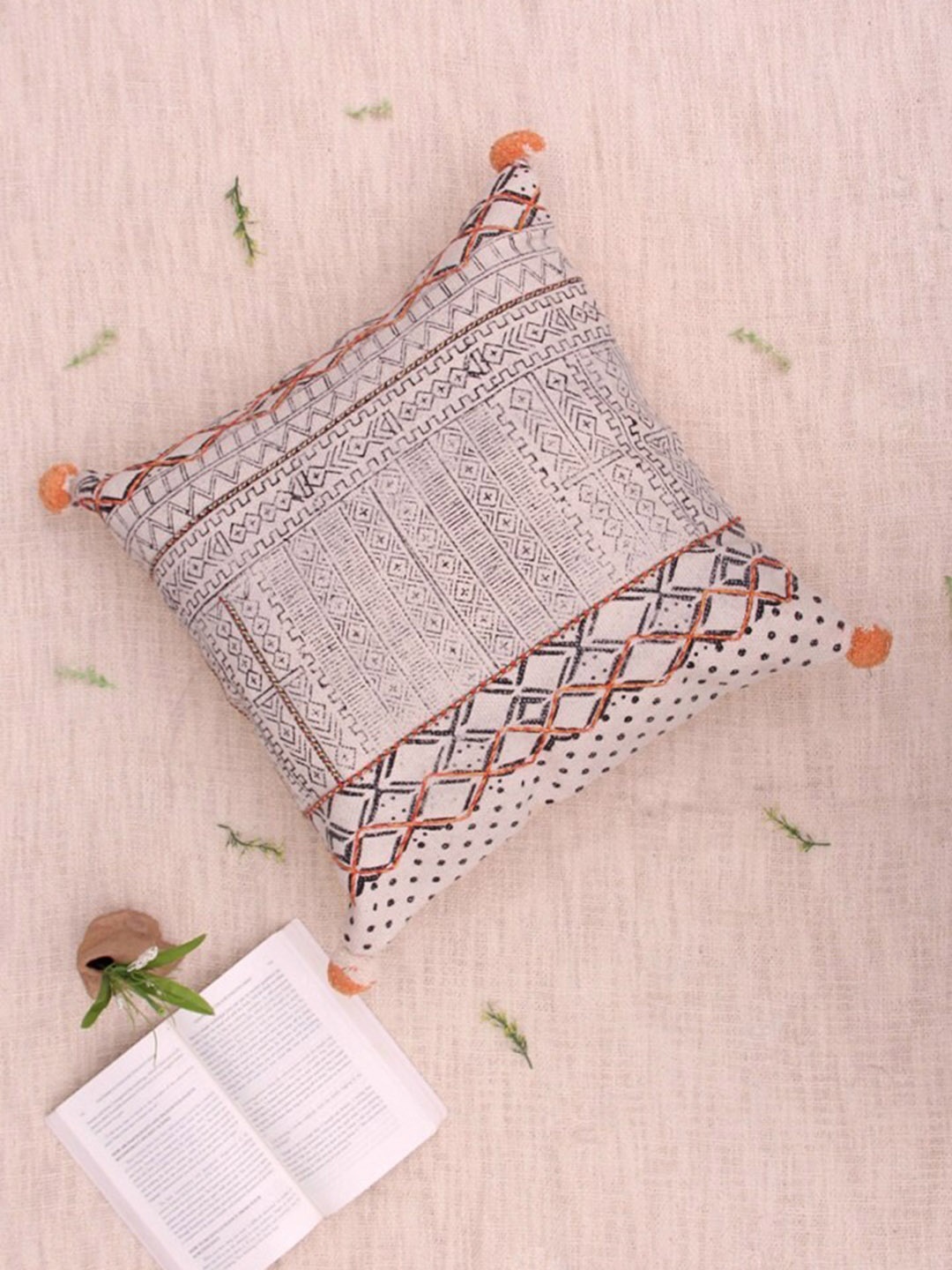 

Art Avenue Dots Beige & Orange Geometric Printed Cotton Square Cushion Cover