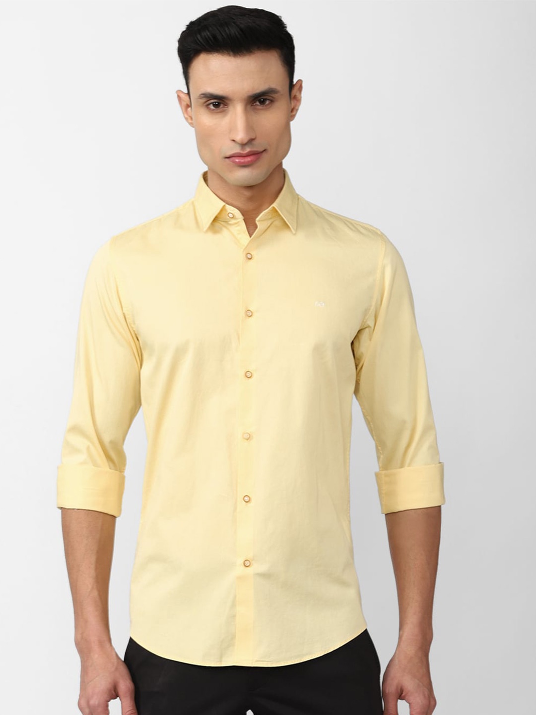 

Peter England Casuals Men Slim Fit Opaque Pure Cotton Casual Shirt, Yellow