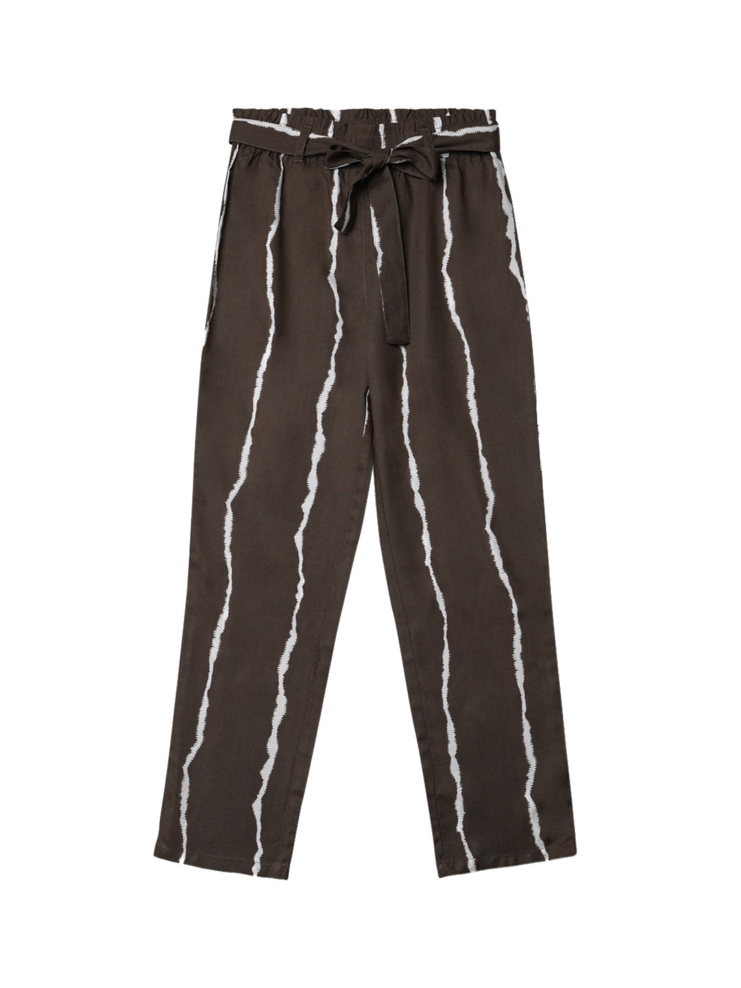 

R&B Girls Olive Cotton Striped Straight-Leg Lounge Pants