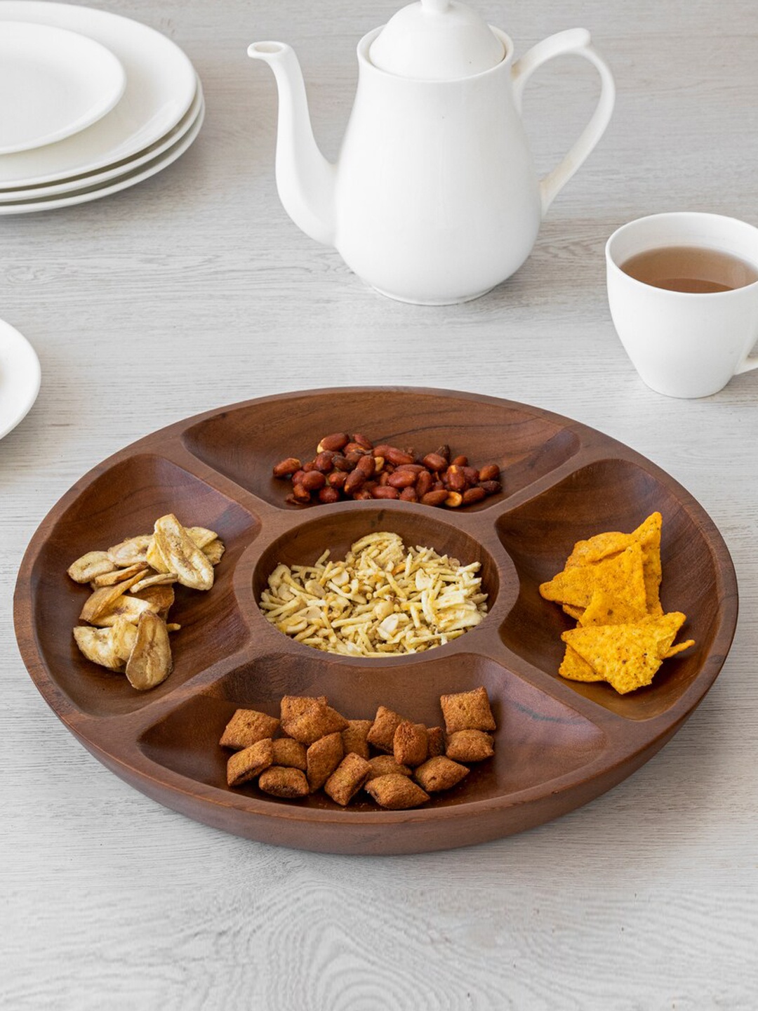 

HOUMN Brown Five In One Wooden Platter