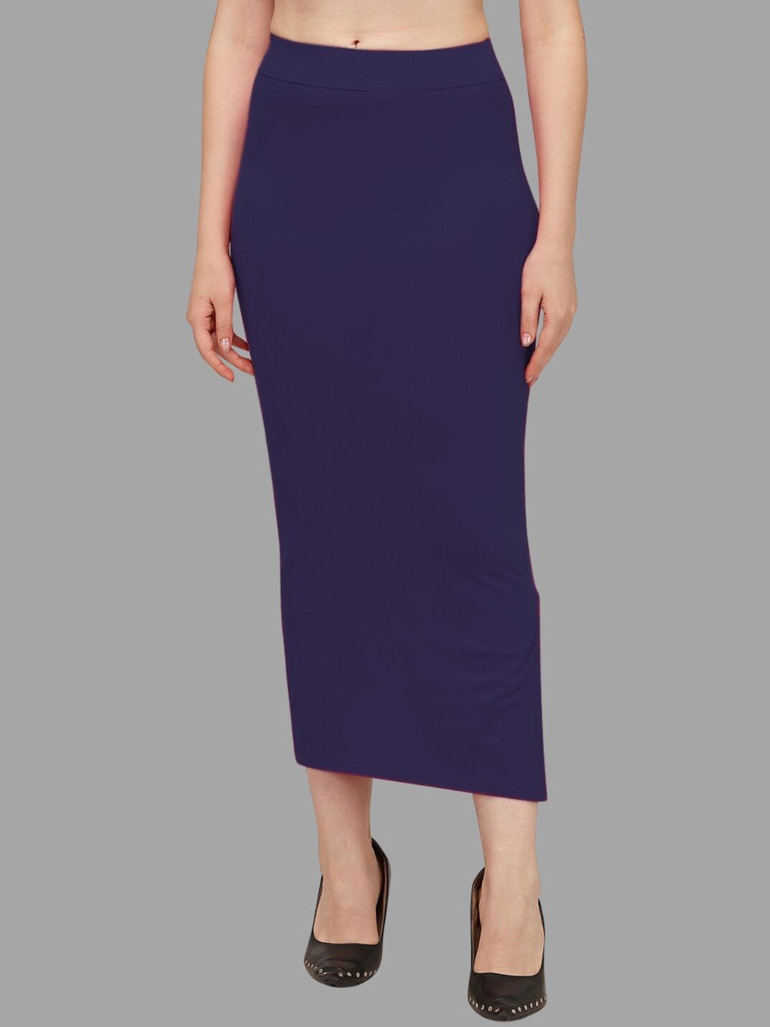 

HERE&NOW Women Navy Blue Cotton Saree Shapewear