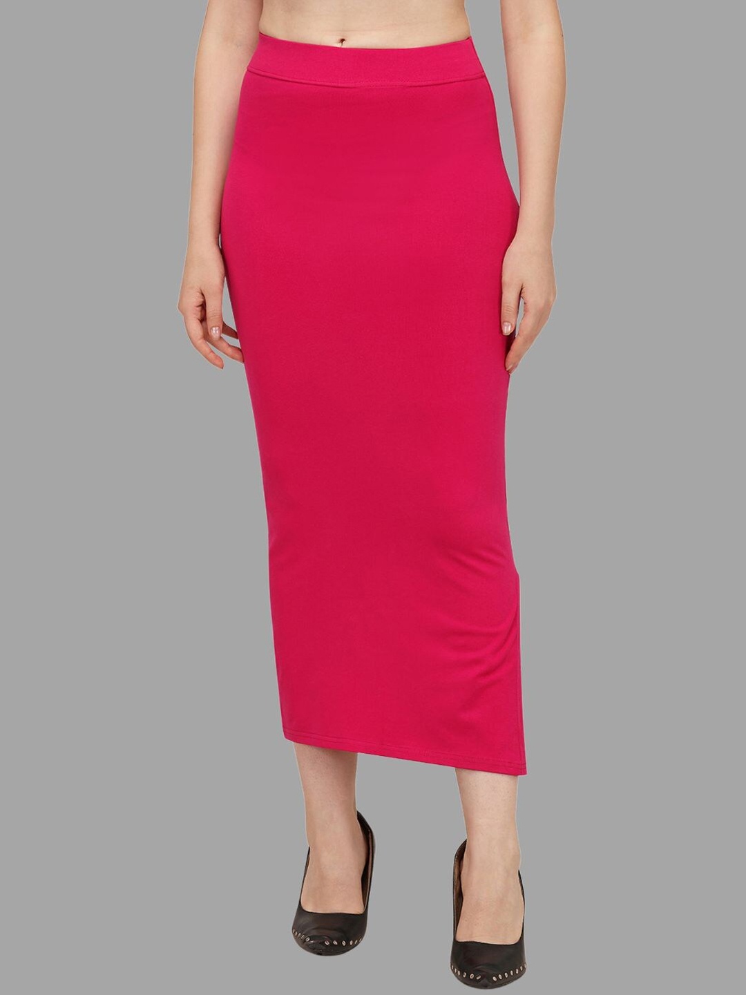 

HERE&NOW Women Pink Cotton Saree Shapewear, Red
