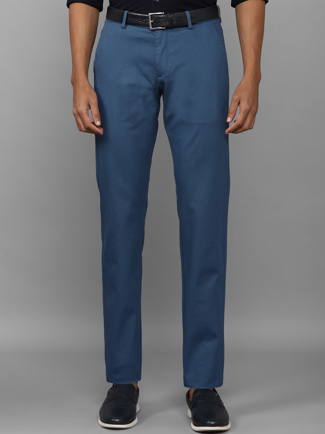 

Allen Solly Men Mid Rise Slim Fit Trousers, Blue