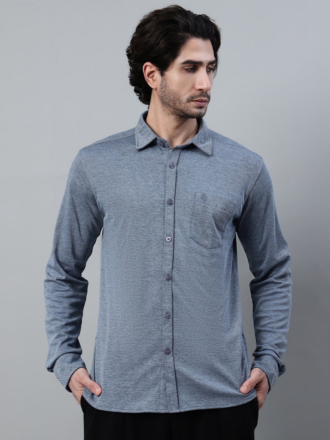 

Cantabil Comfort Opaque Casual Shirt, Blue