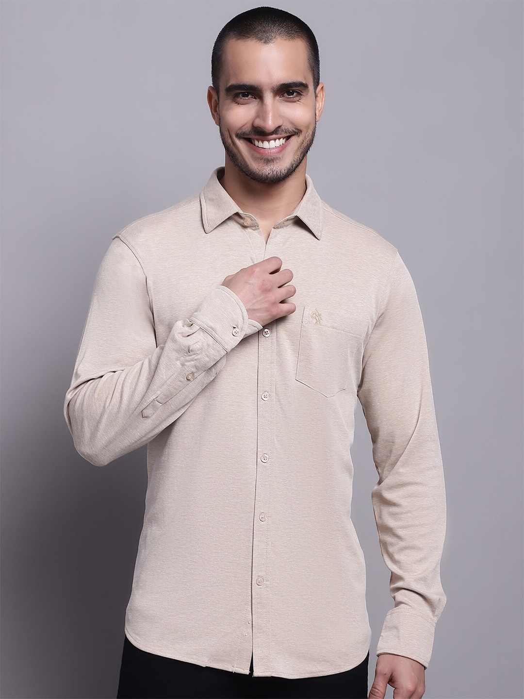 

Cantabil Comfort Opaque Casual Shirt, Beige