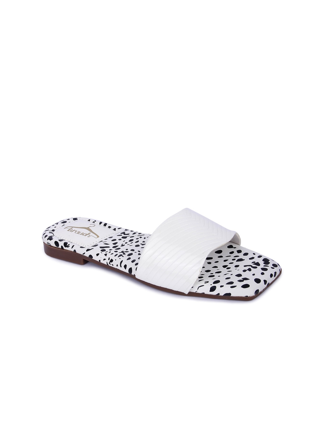 

Brauch Printed Open Toe Flats, White