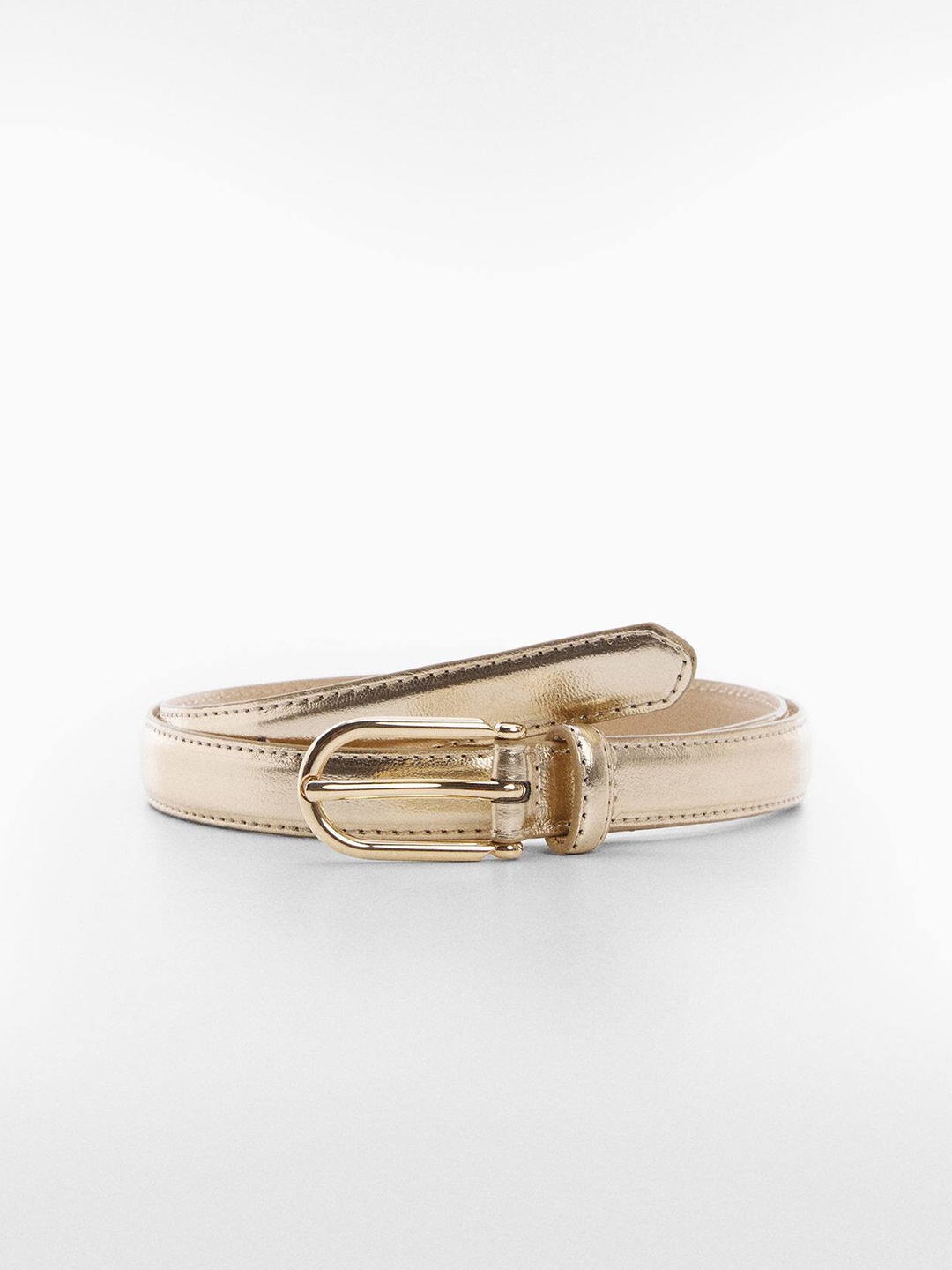 

MANGO Women Slim Belt, Gold