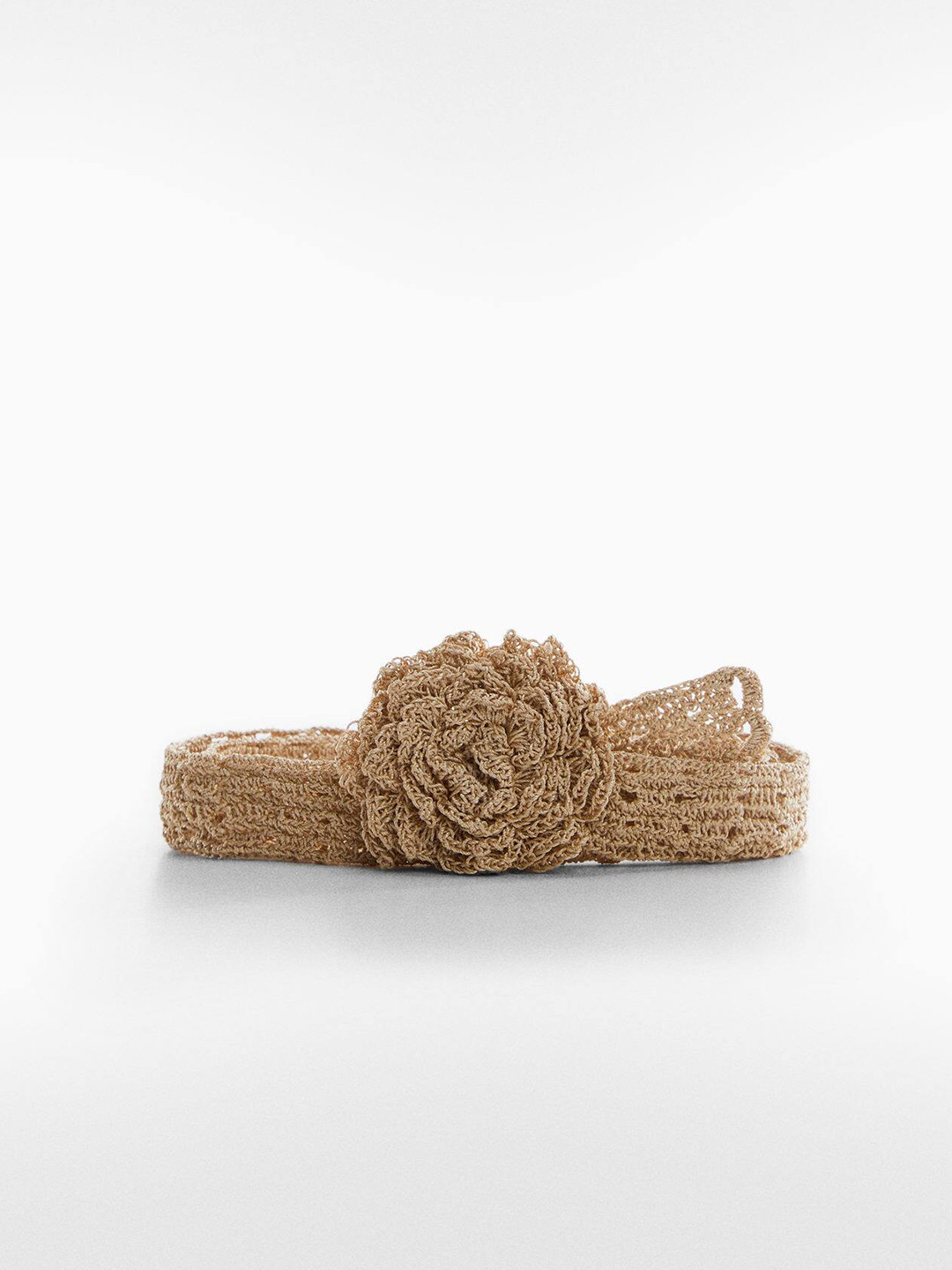 

MANGO Women Woven Design Belt, Beige