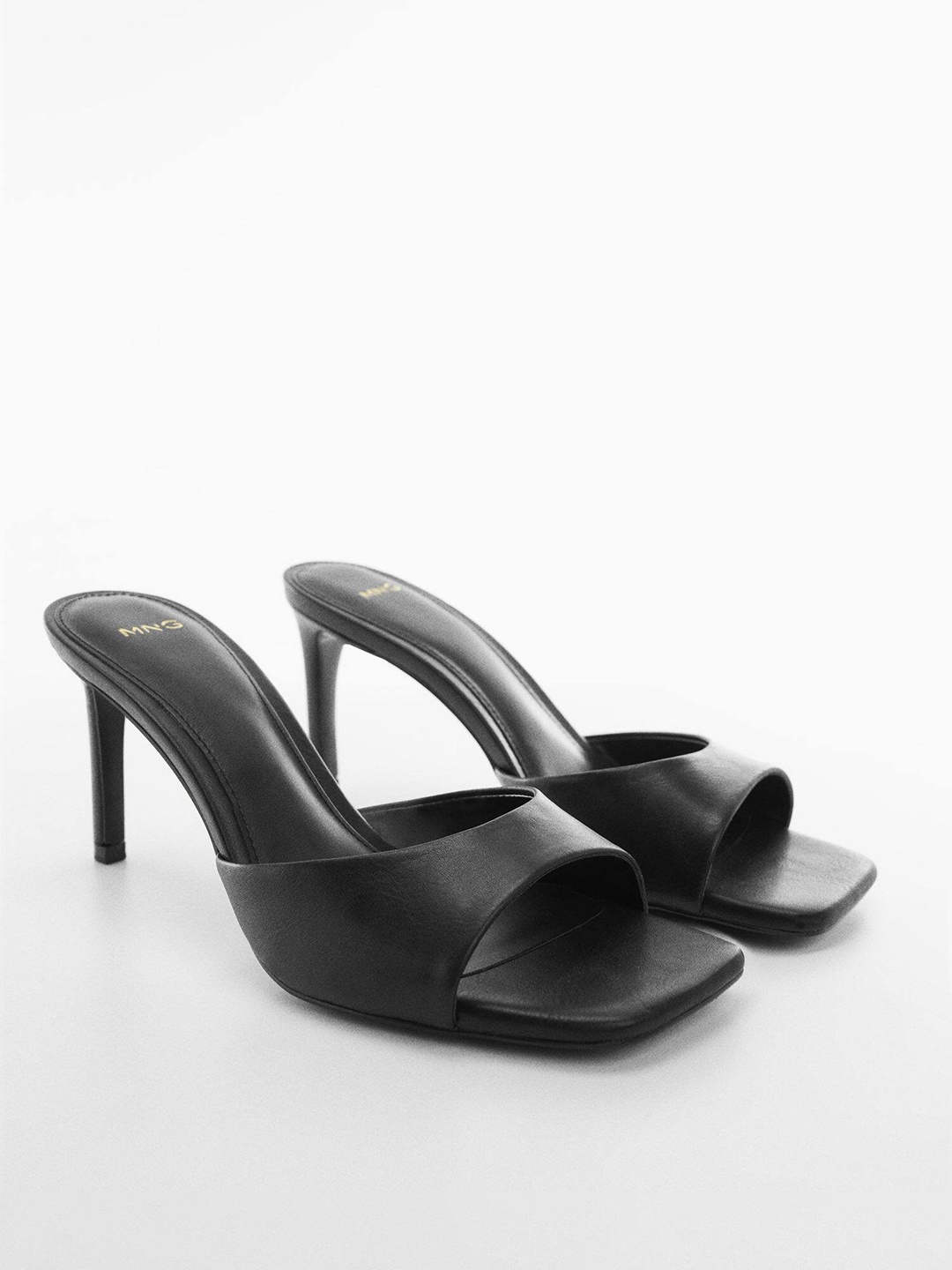 

MANGO Women Open Toe Slim Heels, Black