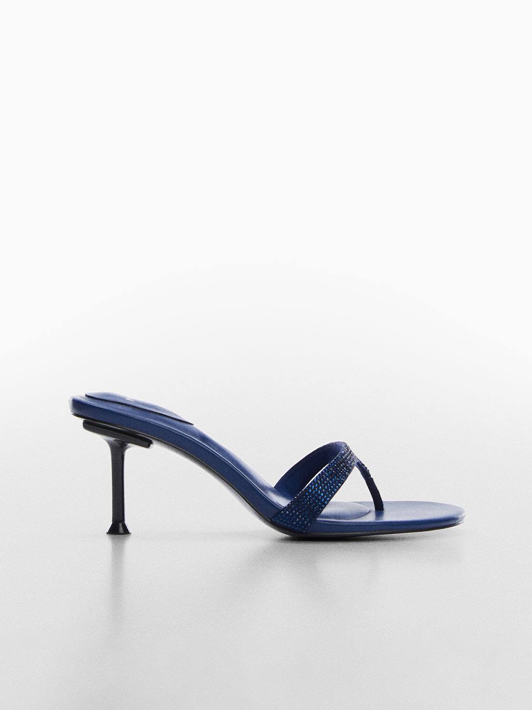 

MANGO Women Embellished Slim Heels, Navy blue