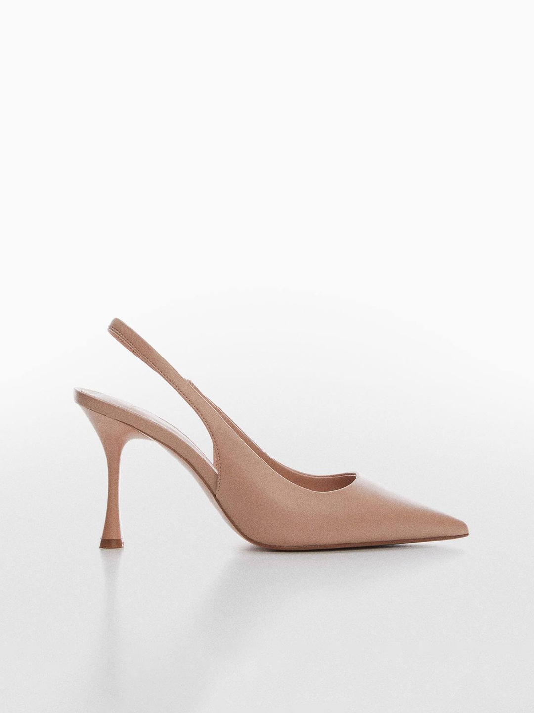 

MANGO Women Pointed Toe Slim Heel Pumps, Beige