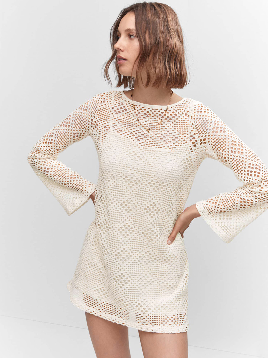 

MANGO Sheath Mini Dress, White