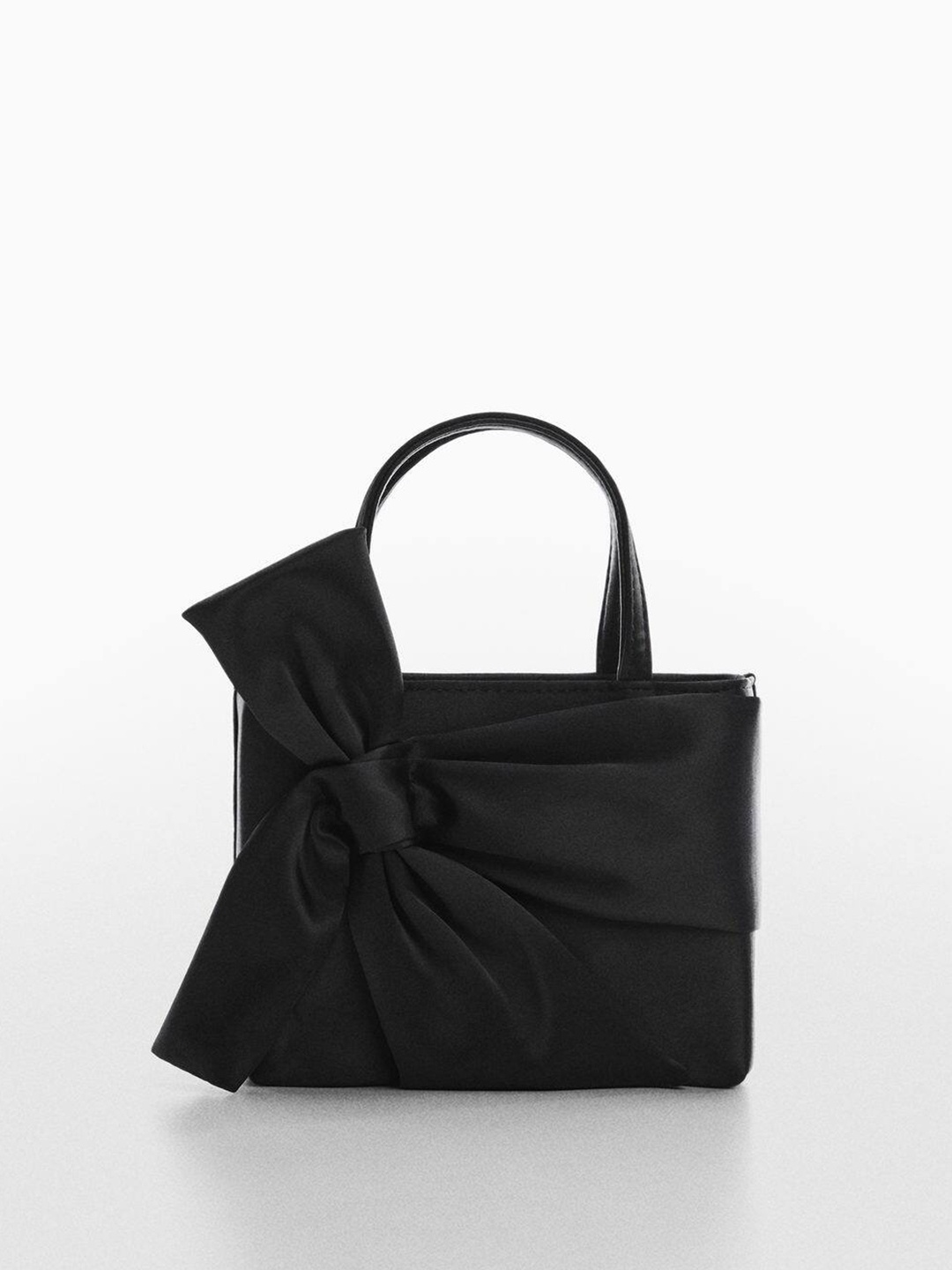 

MANGO Structured Handheld Bag with Bow Detail, Black