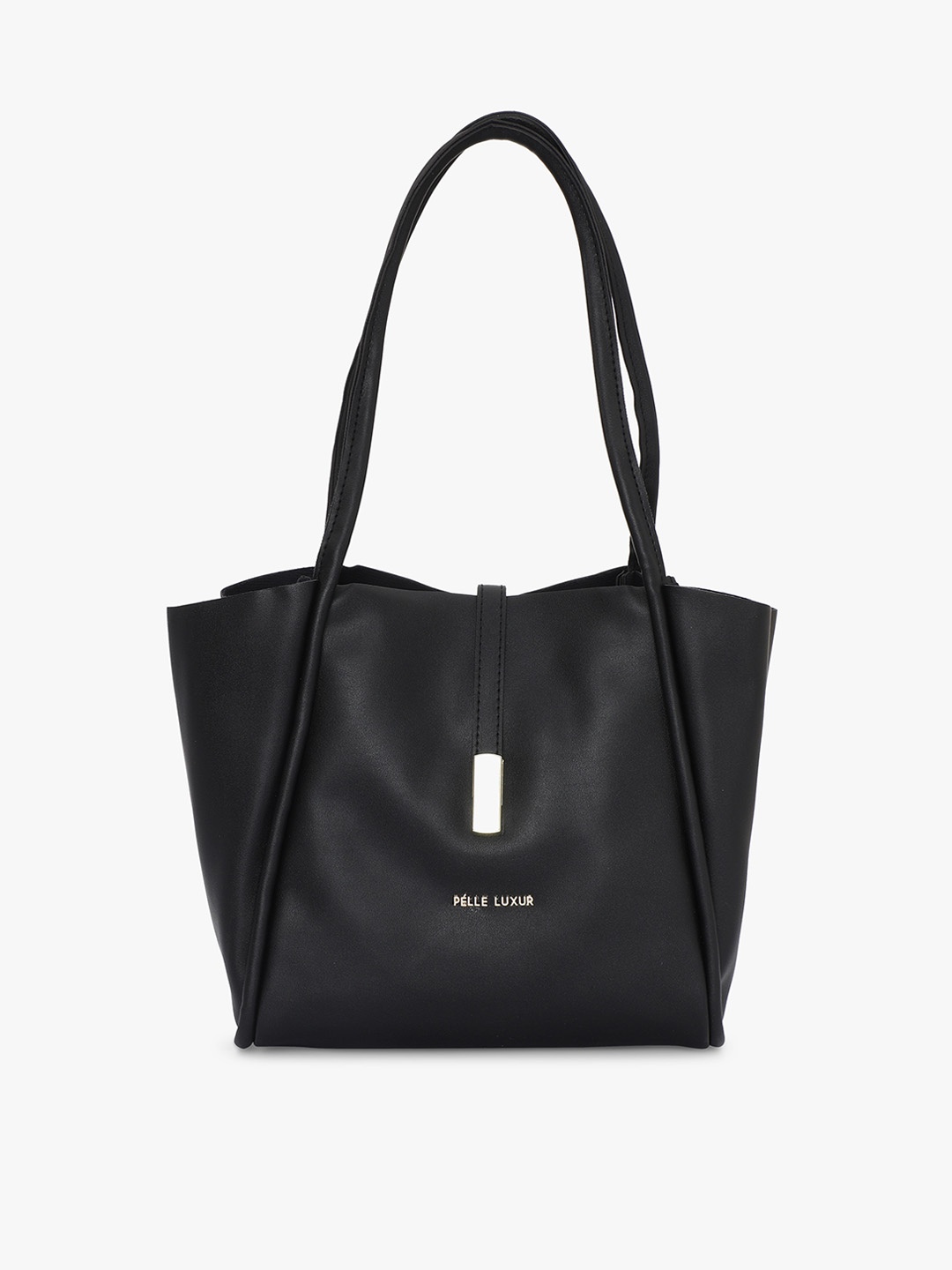 

PELLE LUXUR Structured Shoulder Bag, Black