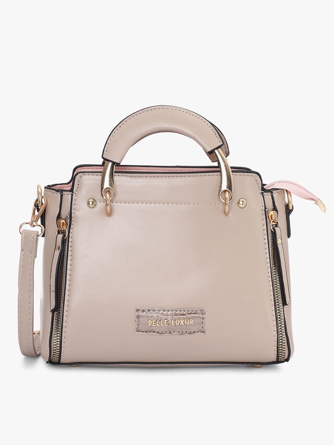 

PELLE LUXUR Structured Handheld Bag, Brown