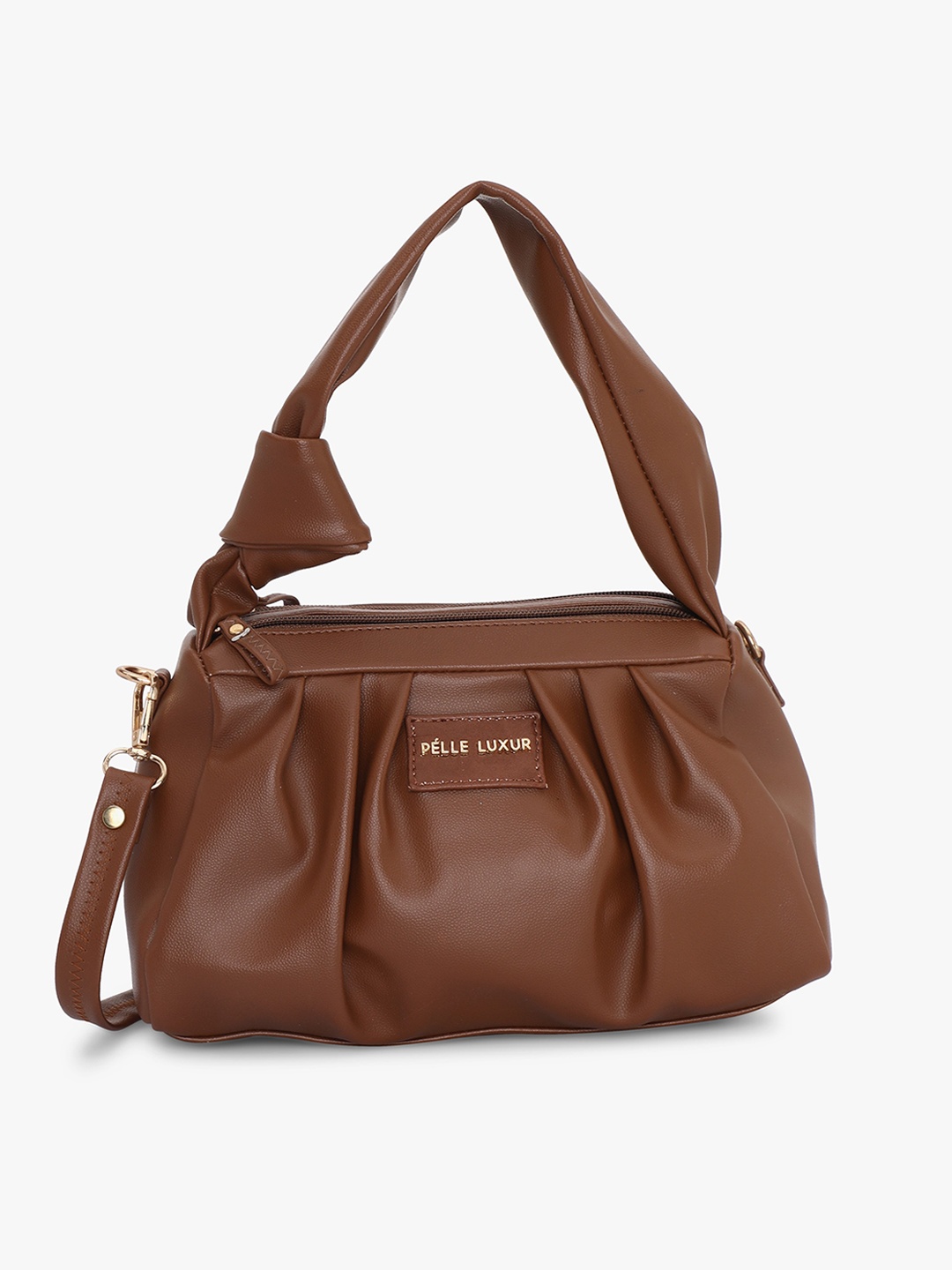 

PELLE LUXUR PU Structured Shoulder Bag, Brown