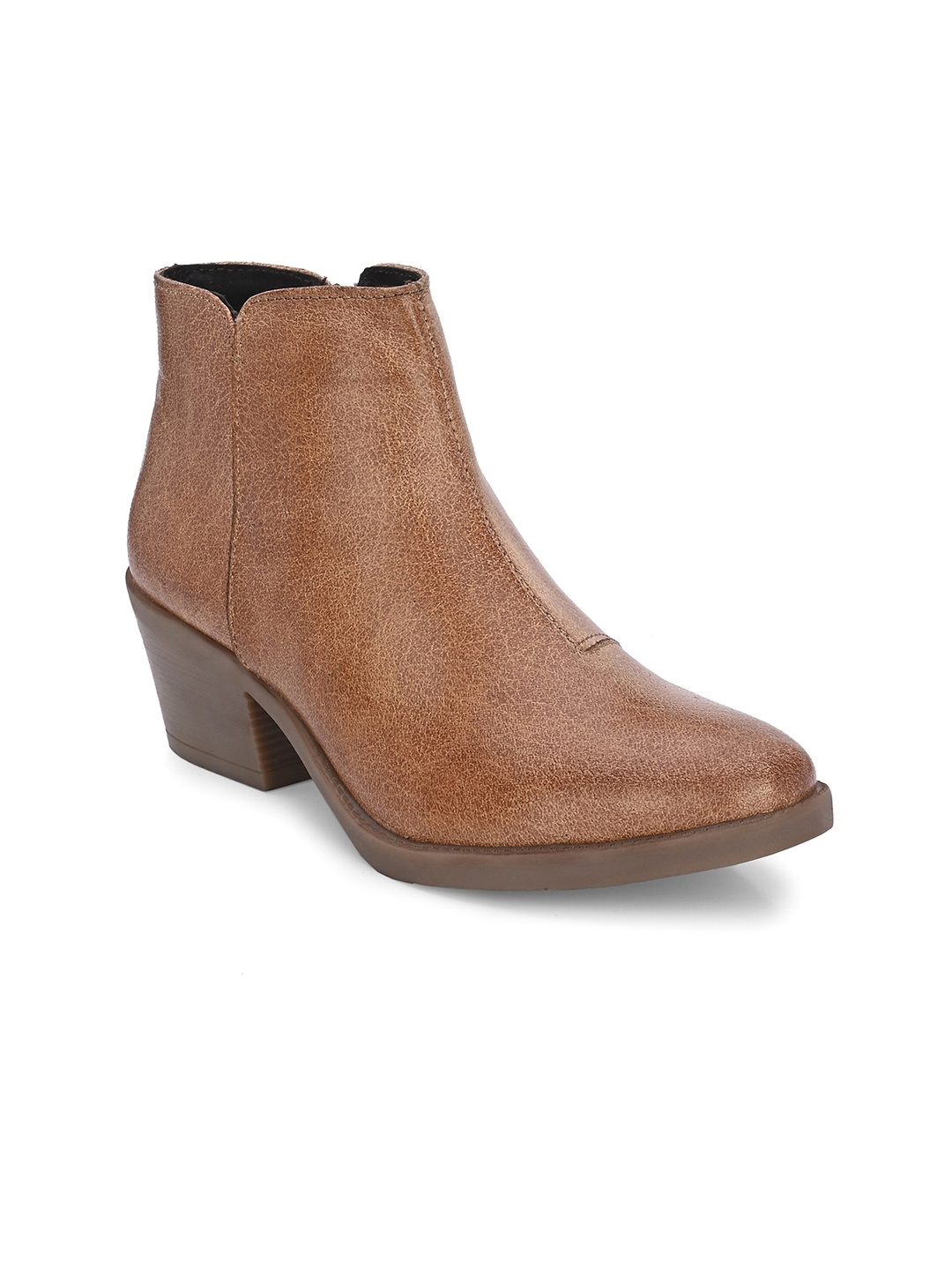 

CARLO ROMANO Women Mid Top Block Heel Regular Boots, Tan