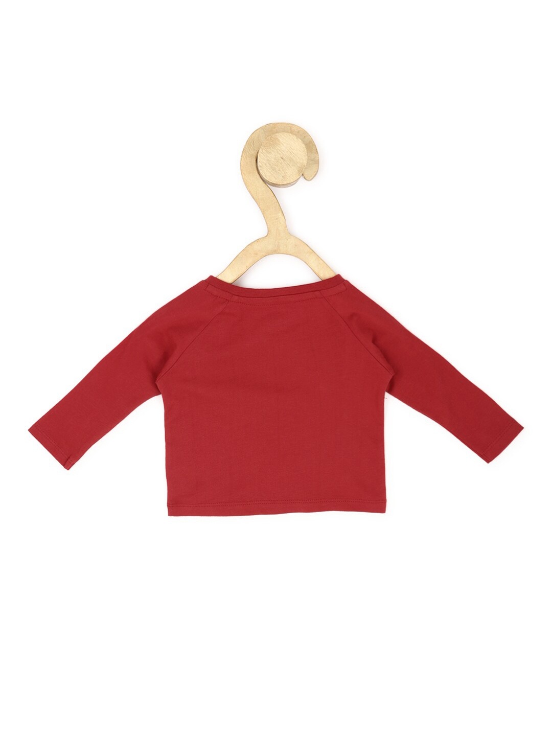 

Allen Solly Junior Infant Boys Graphic Printed Raglan Sleeves Pure Cotton T-shirt, Red