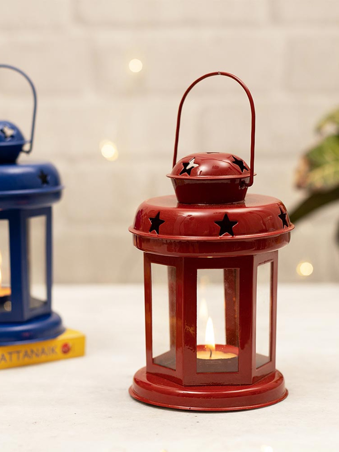 

Homesake Red & Blue 2 Pieces Hanging Lantern Candle Holders