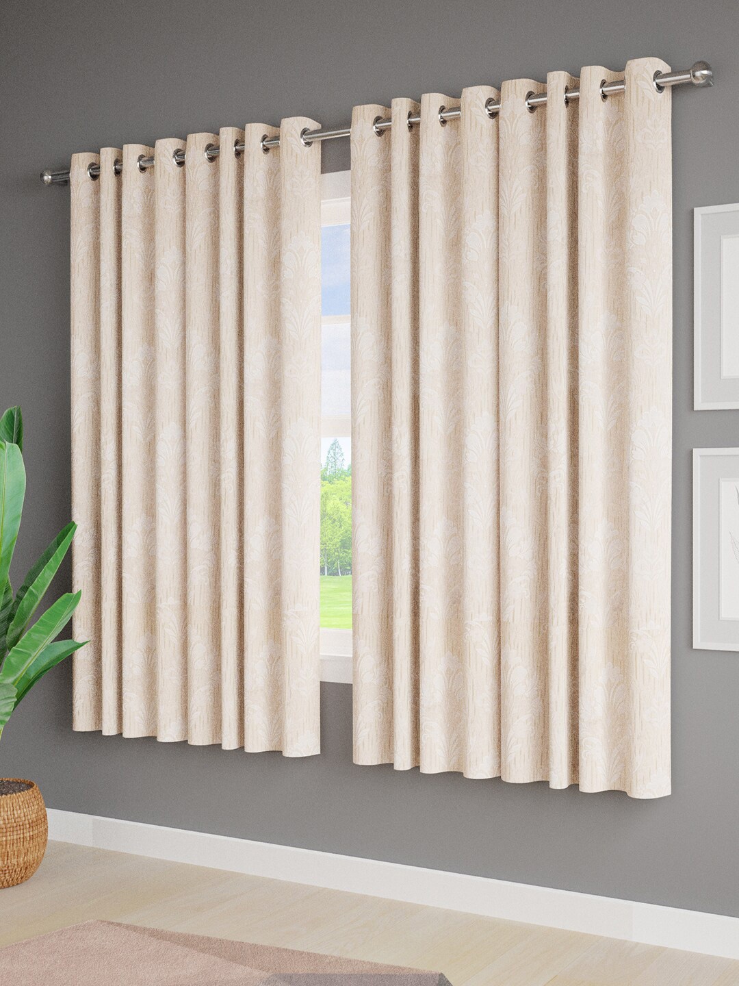 

Just Home Off White 4 Pieces Ethnic Motifs Window Curtains